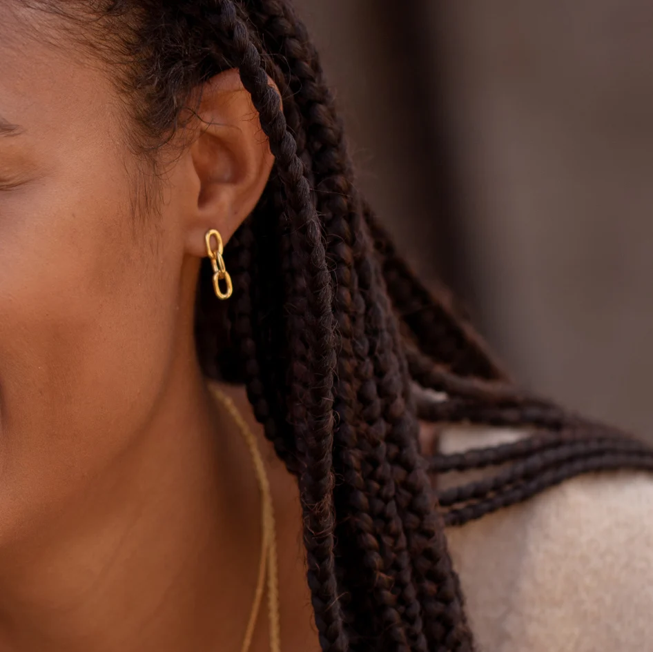 Gold Vermeil Alta Capture Mini Link Earrings