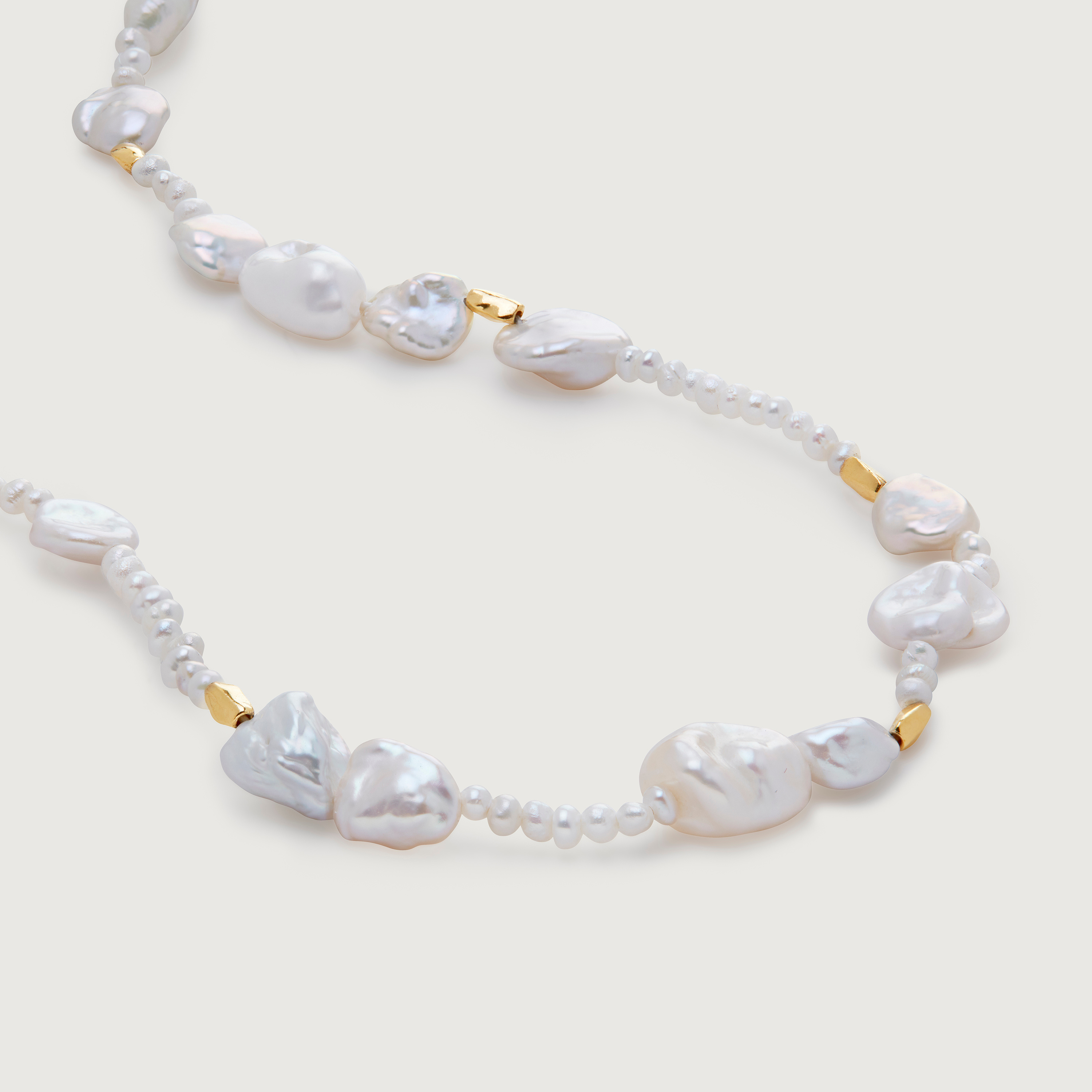 Gold Vermeil Pearl Scatter Necklace Adjustable 41-46cm\/16-18' - Pearl
