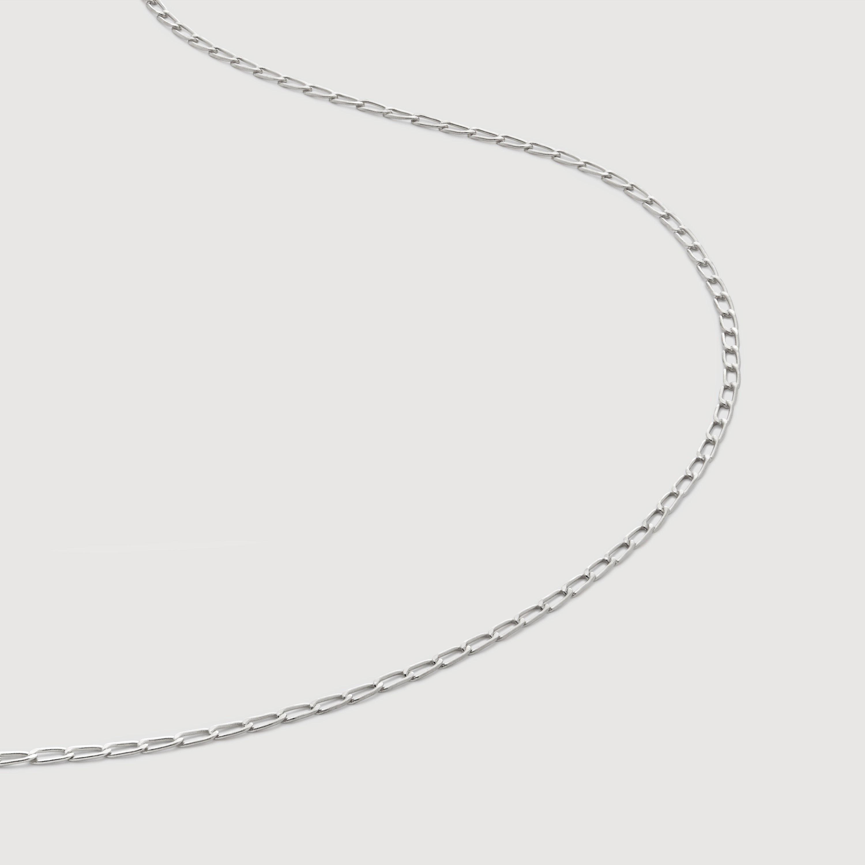 Sterling Silver Open Link Necklace Adjustable 51-56cm\/20-22'