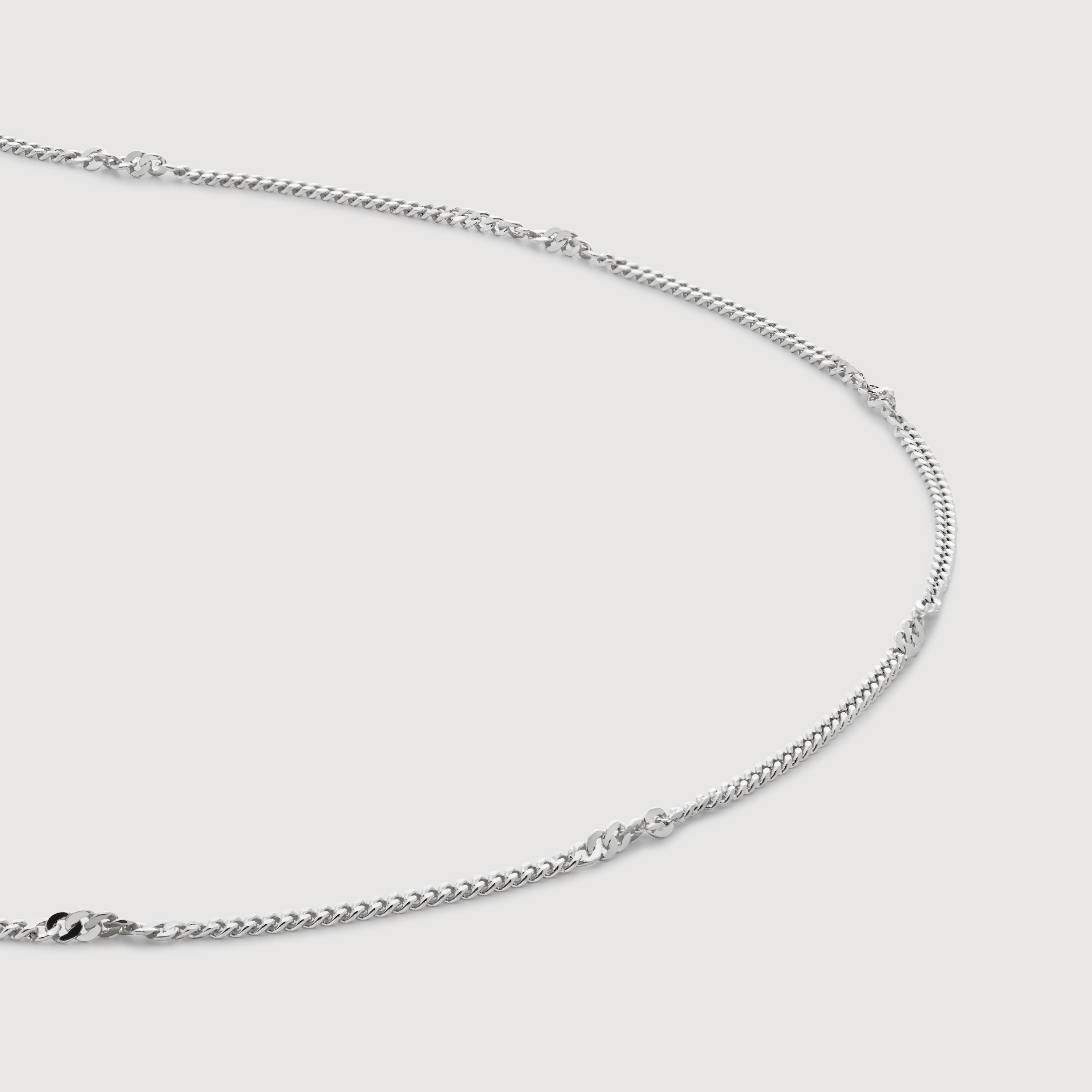 Sterling Silver Curb Twist Choker Necklace Adjustable 35-41cm\/14-16'