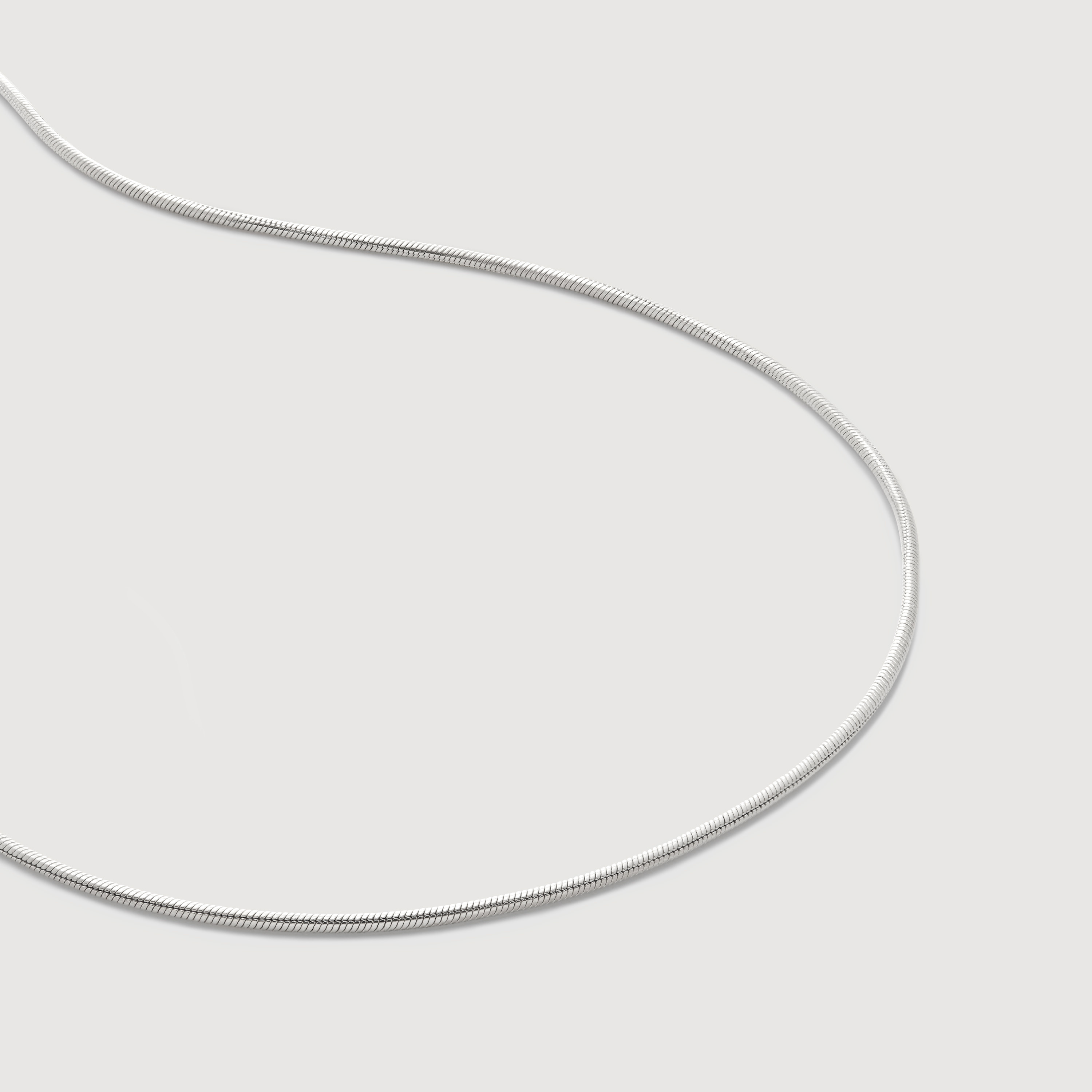 Sterling Silver Round Thin Snake Chain Necklace