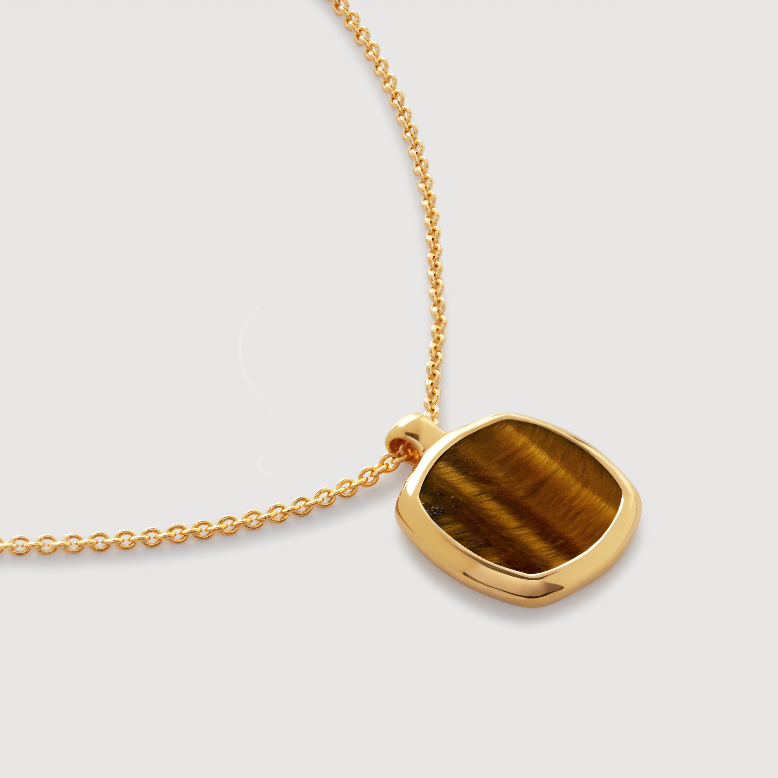 Gold Vermeil Delphi Gemstone Chain Necklace - Tigers Eye