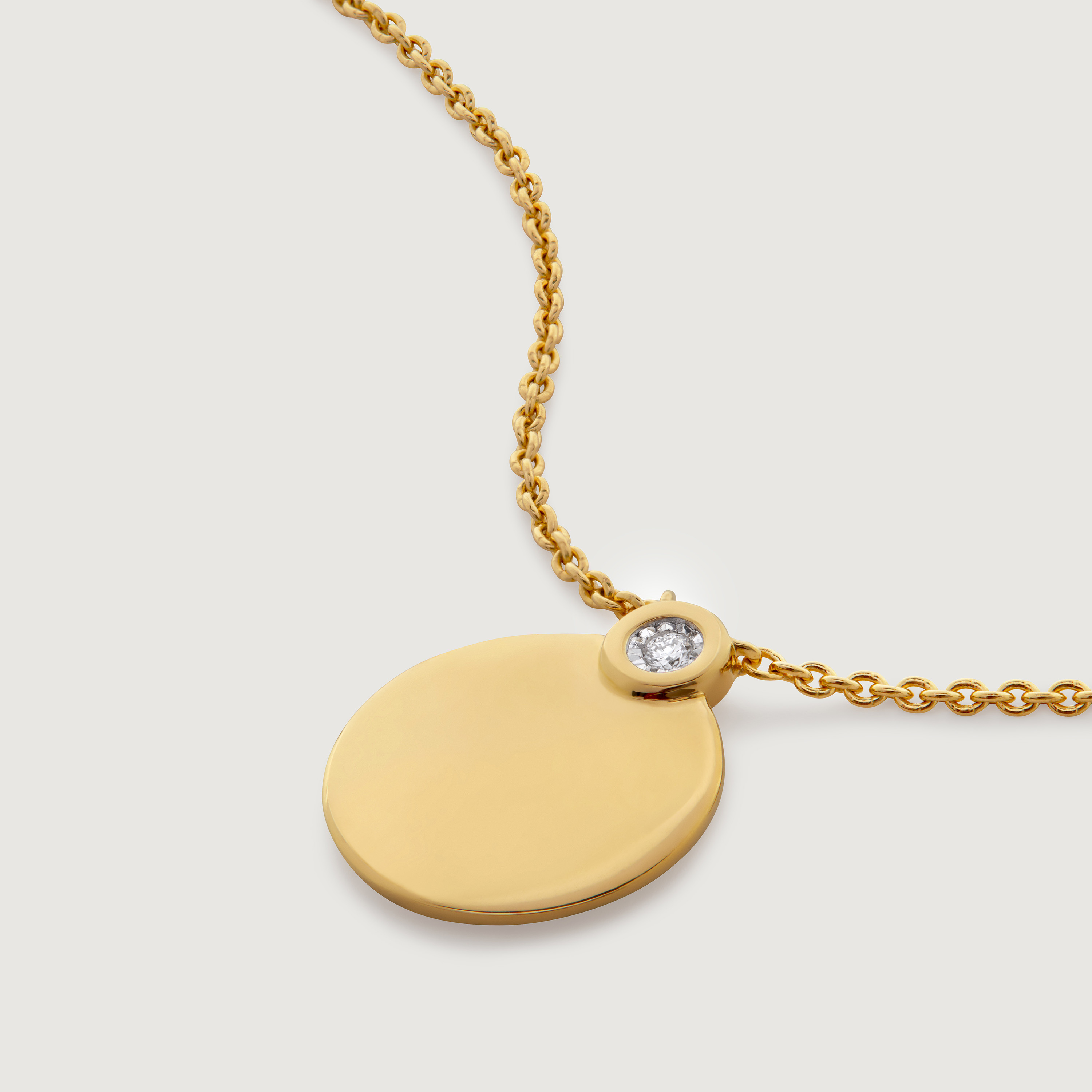 Gold Vermeil Diamond Round Chain Necklace - Lab Grown Diamond
