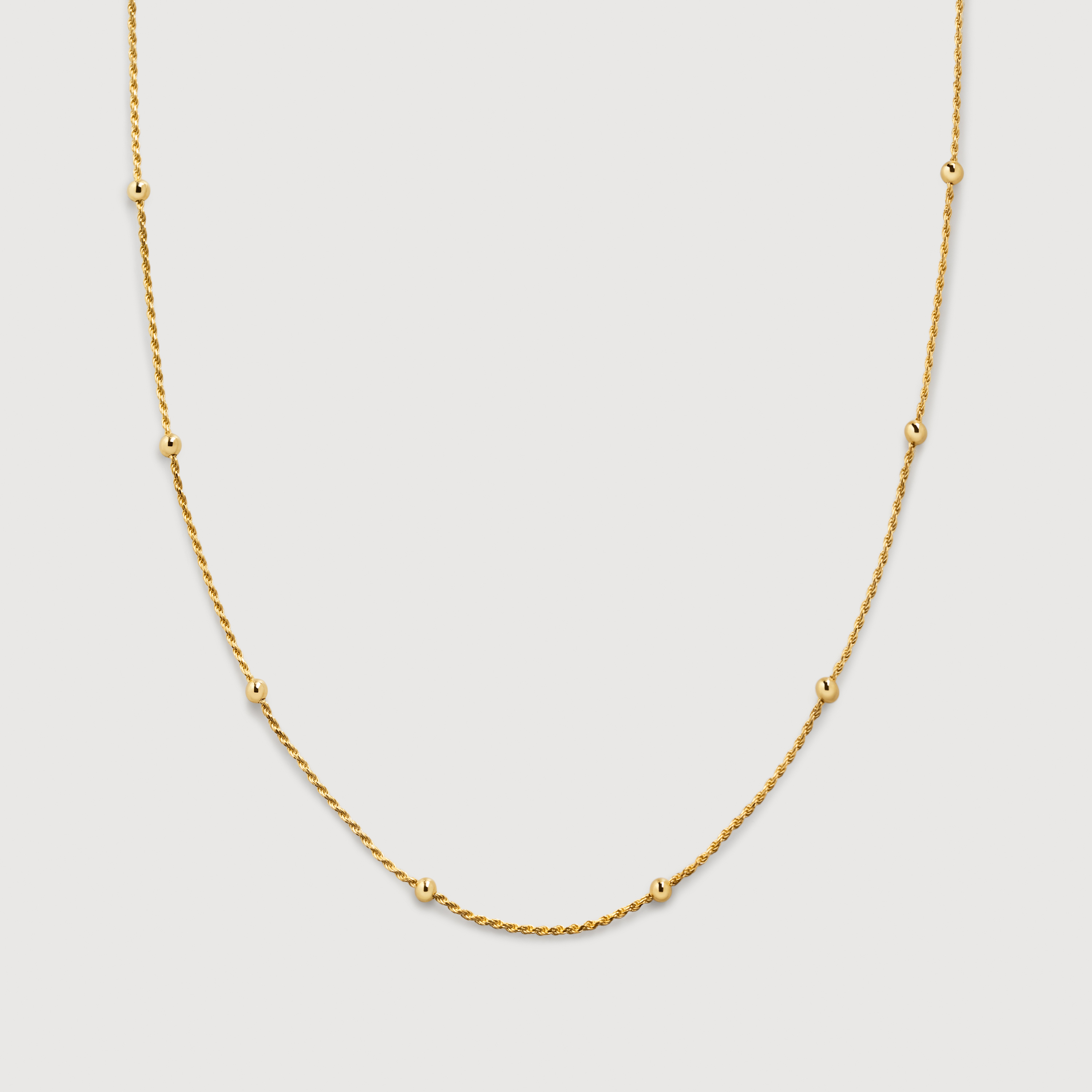 Gold Vermeil Beaded Rope Chain Necklace