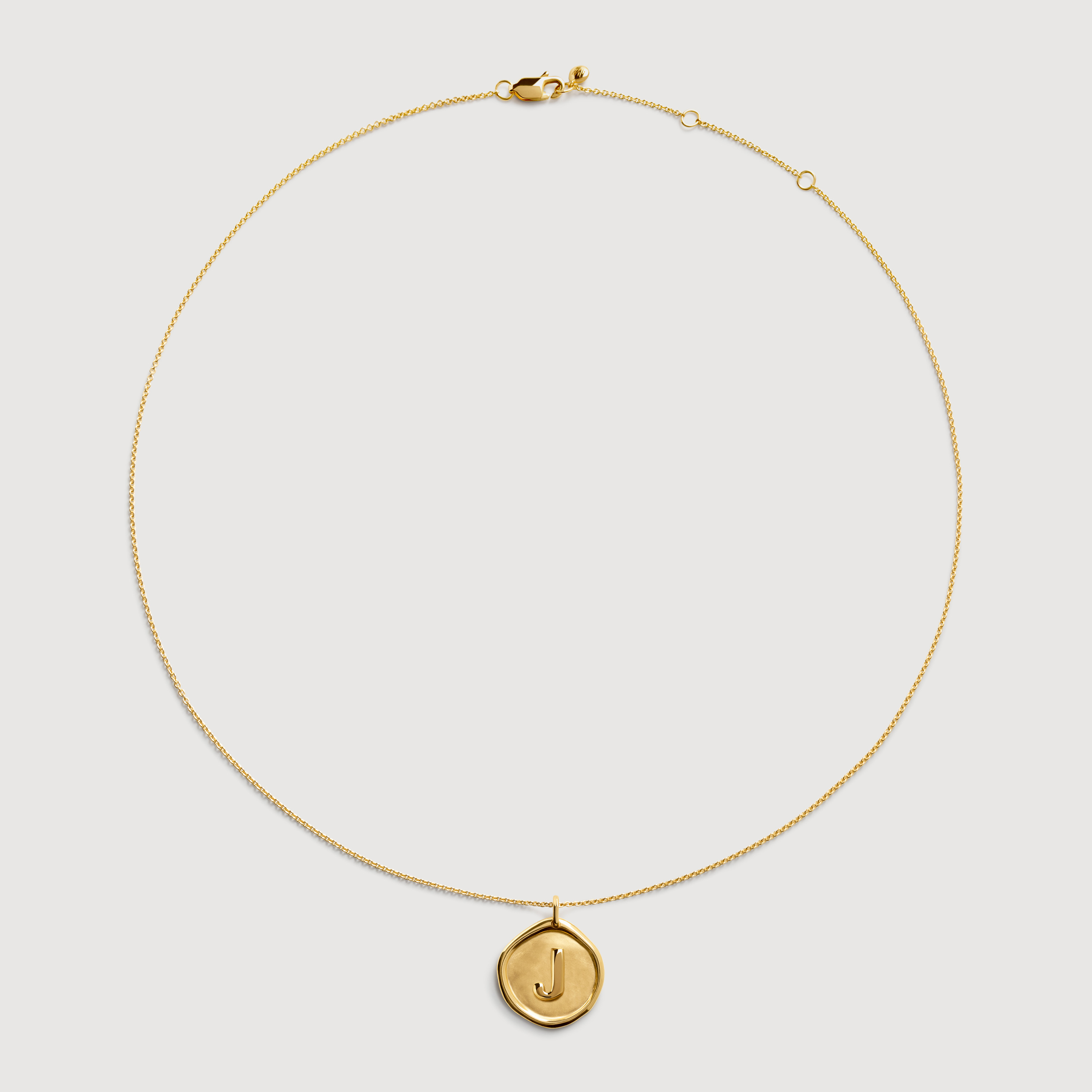 Gold Vermeil Initial J Stamp Chain Necklace - Gold 4 Gold Vermeil Initial J Stamp Chain Necklace - Gold
