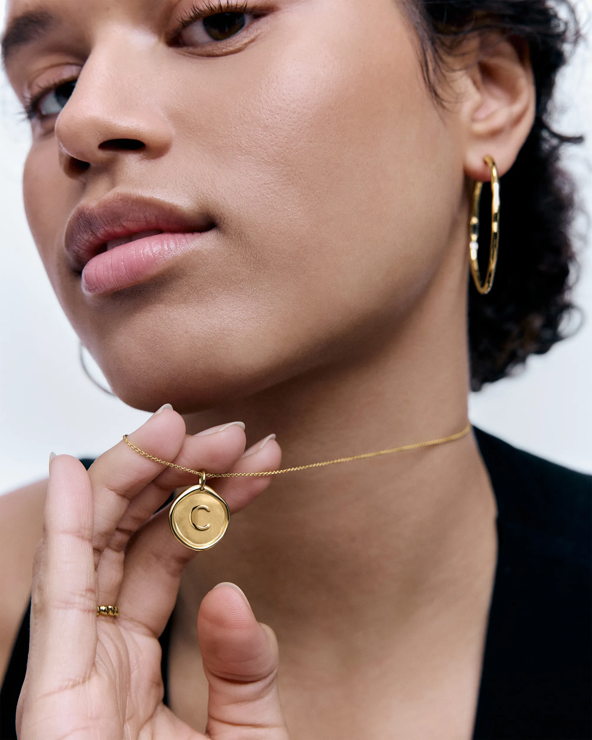 Gold Vermeil Initial J Stamp Chain Necklace - Gold 5 Gold Vermeil Initial J Stamp Chain Necklace - Gold