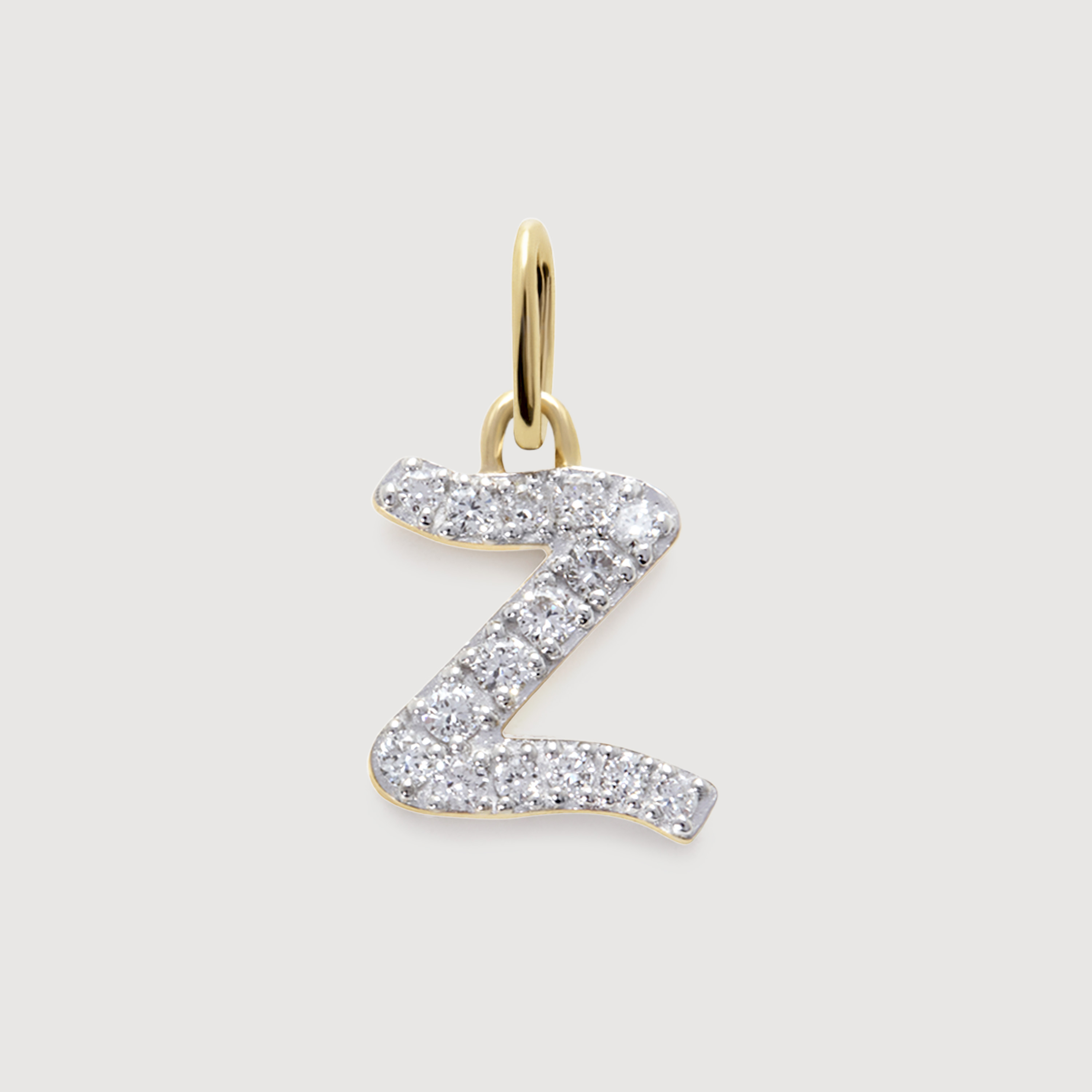 Gold Diamond Initial Z Pendant - Lab Grown Diamond