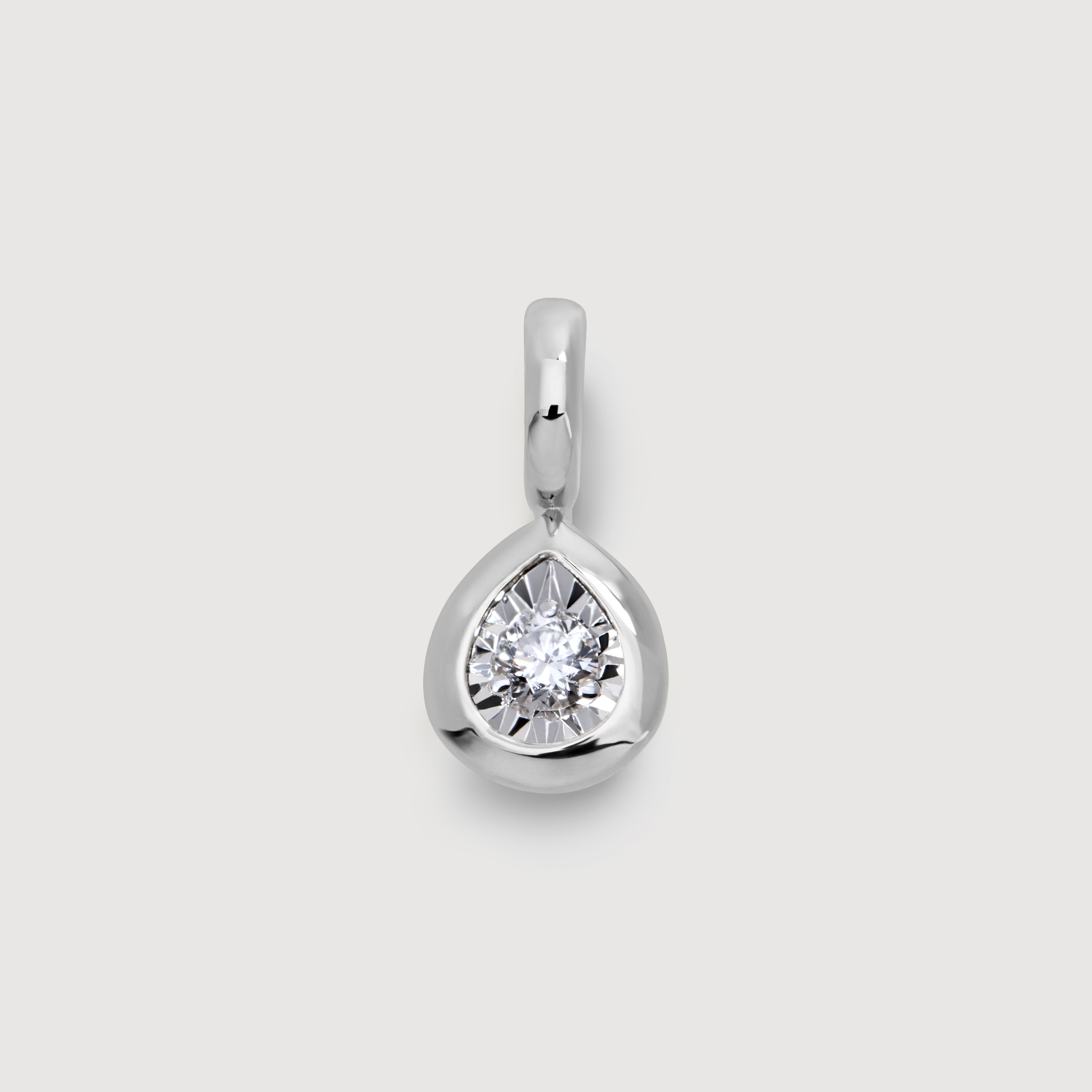 Sterling Silver Pear Diamond Pendant - Lab Grown Diamond