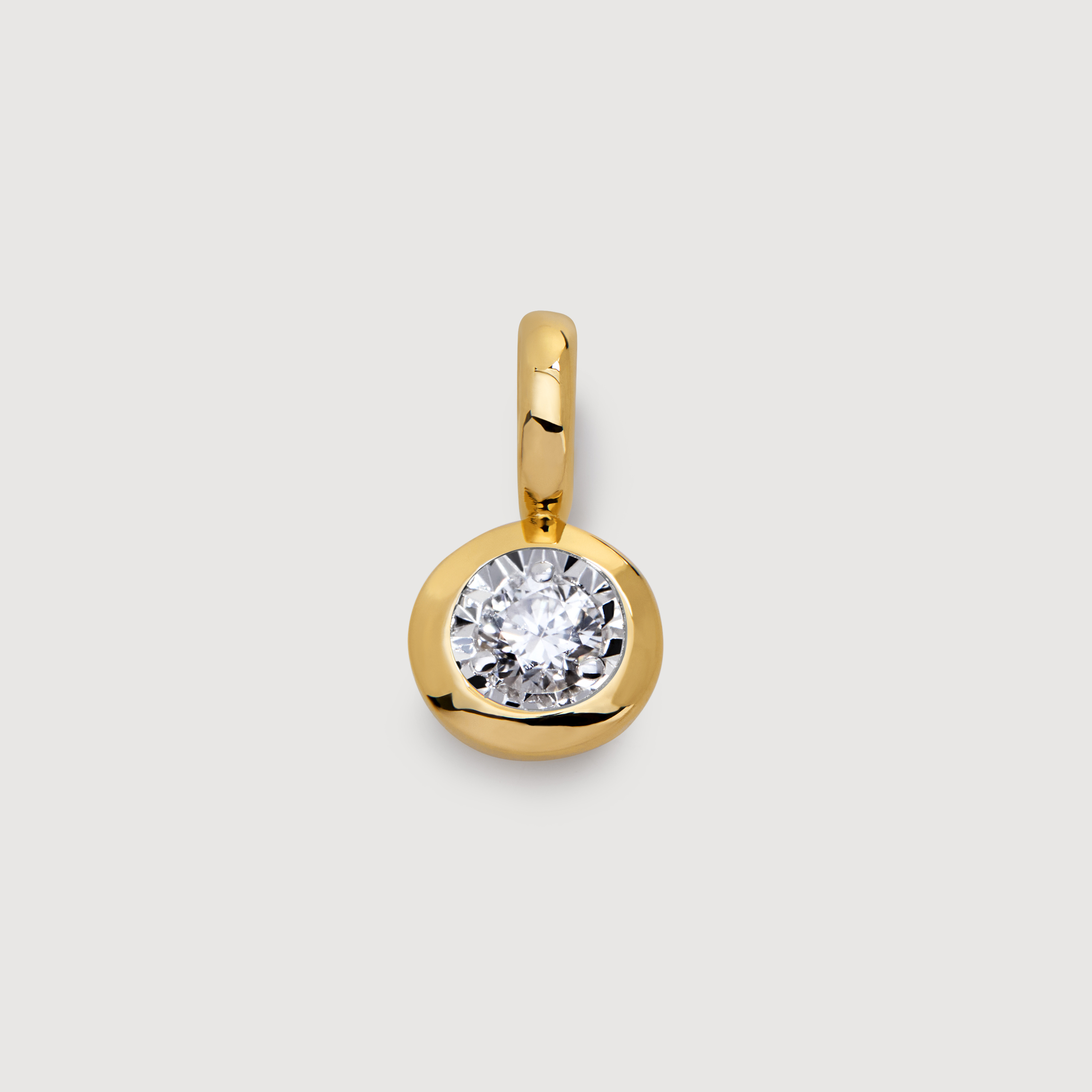 Gold Vermeil Solitaire Diamond Pendant - Lab Grown Diamond