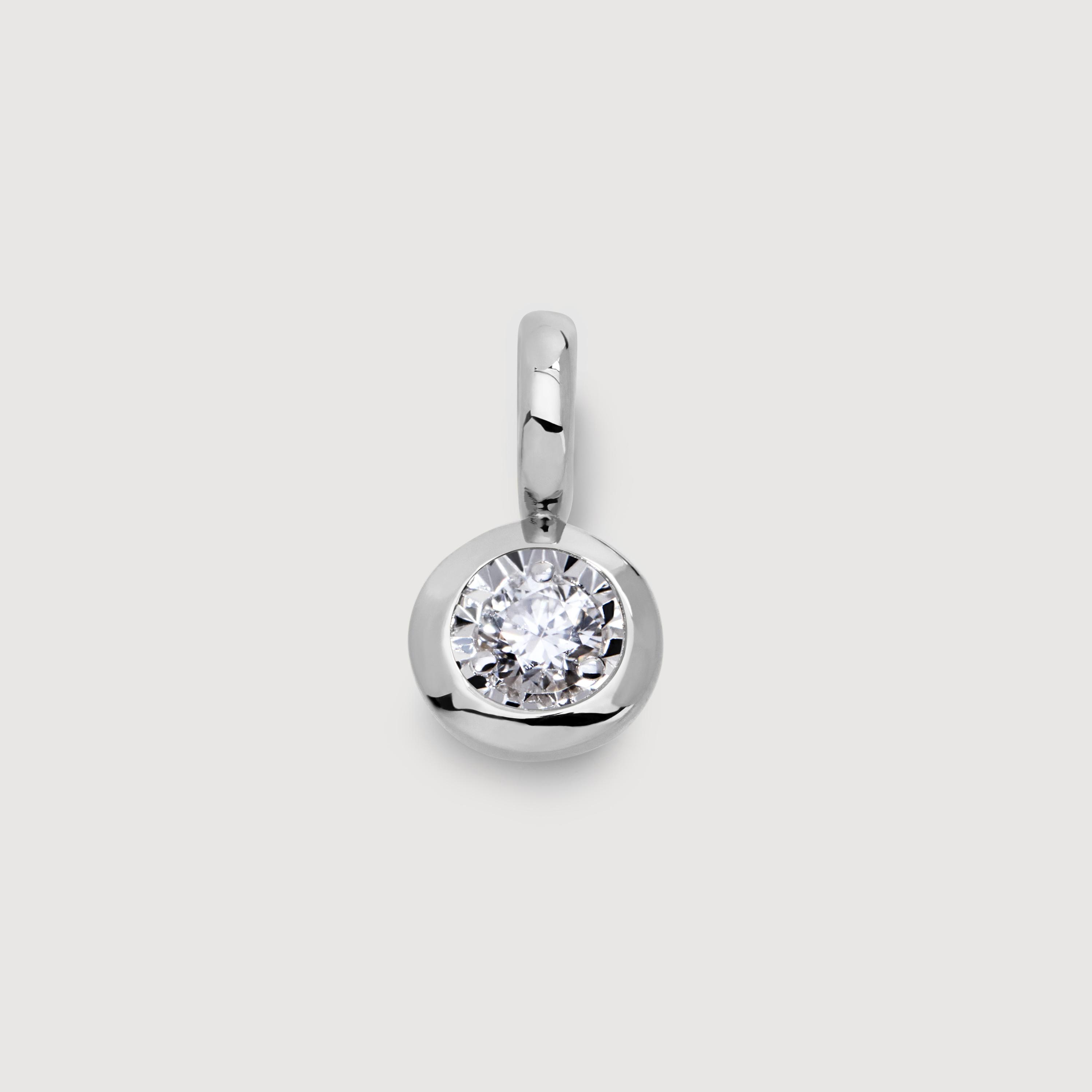 Sterling Silver Solitaire Diamond Pendant - Lab Grown Diamond