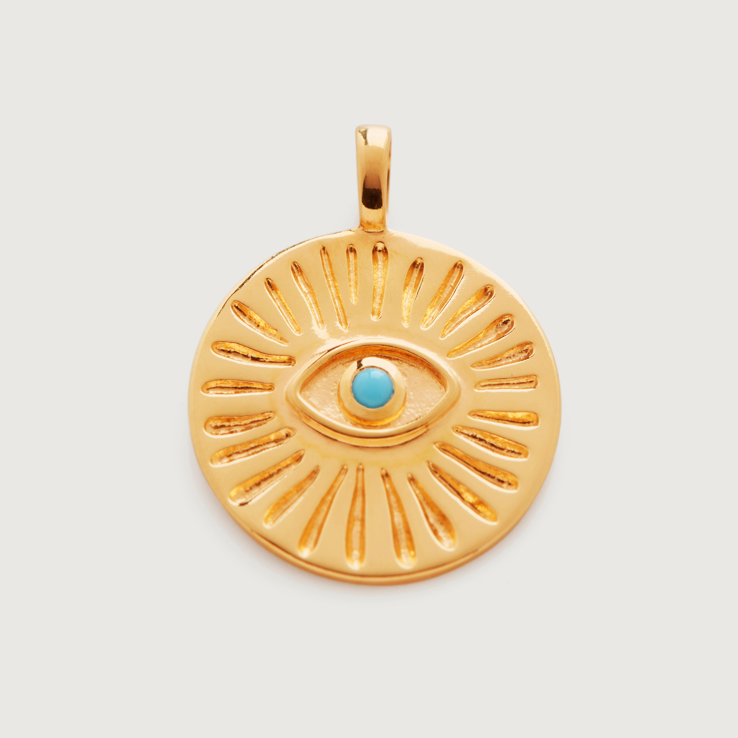 Gold Vermeil Talisman Evil Eye Pendant - Turquoise