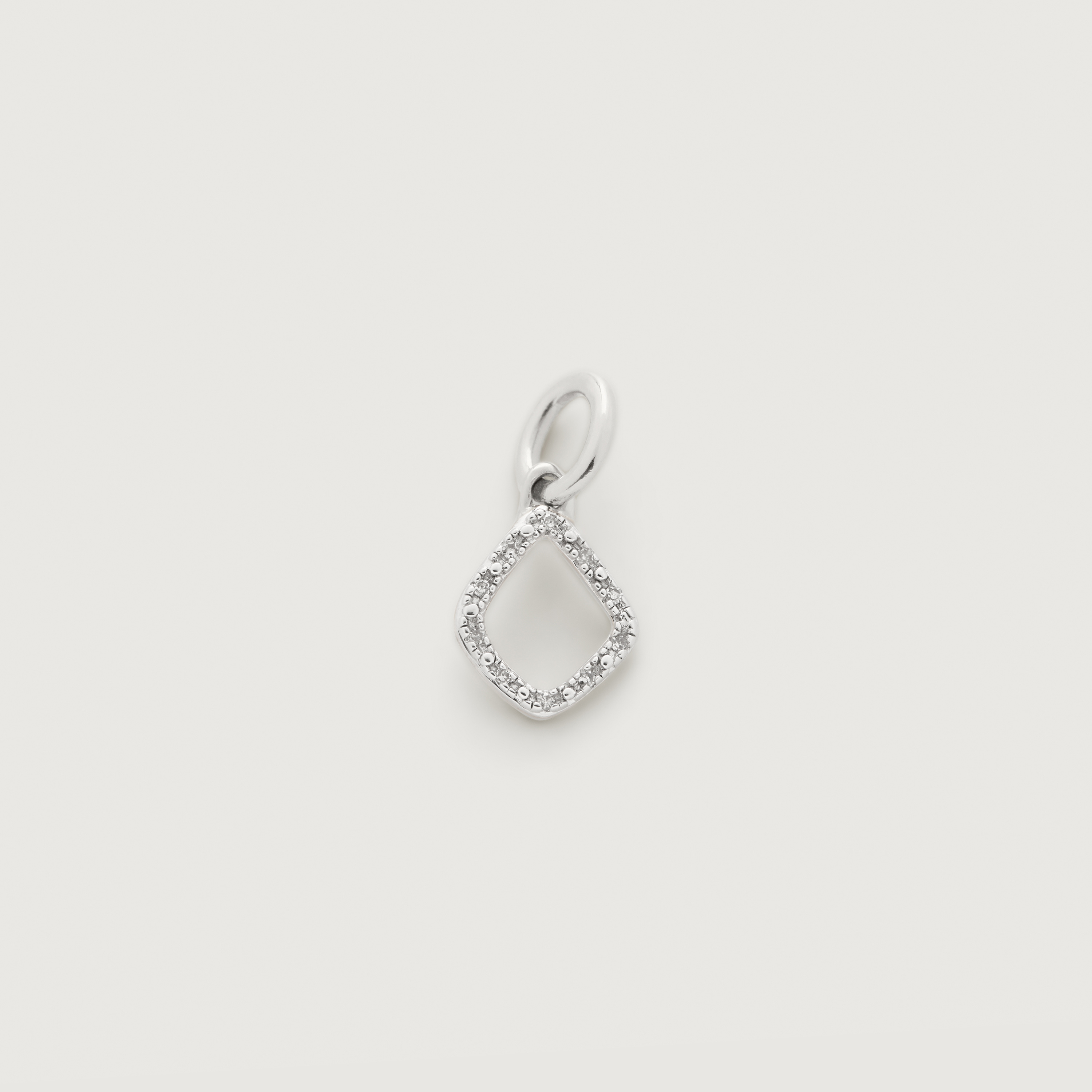 Sterling Silver Riva Mini Kite Diamond Pendant Charm - Diamond