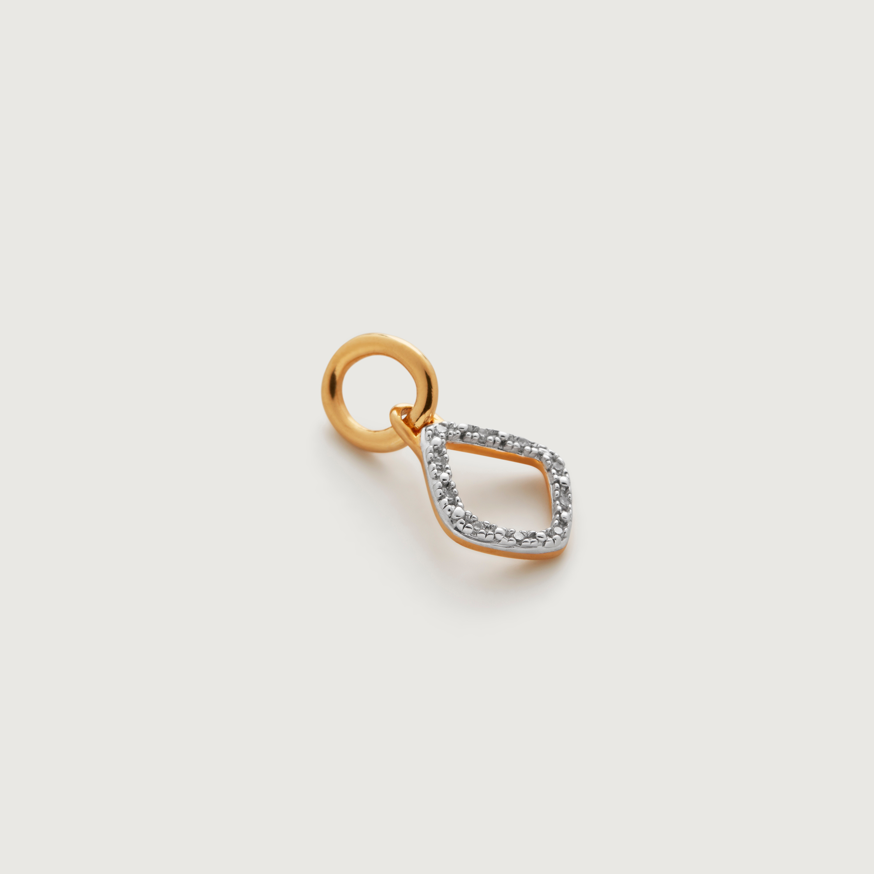 Gold Vermeil Riva Mini Kite Diamond Pendant Charm - Diamond