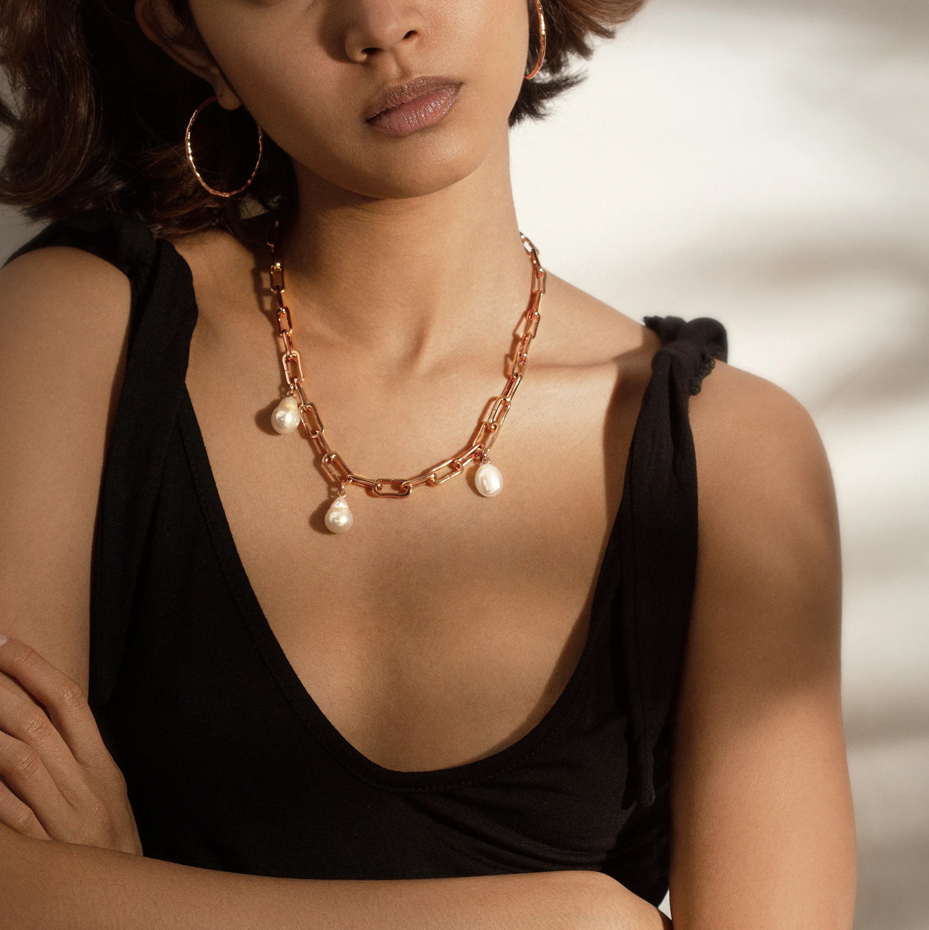 Rose Gold Vermeil Baroque Pearl Pendant - Pearl 3 Rose Gold Vermeil Baroque Pearl Pendant - Pearl