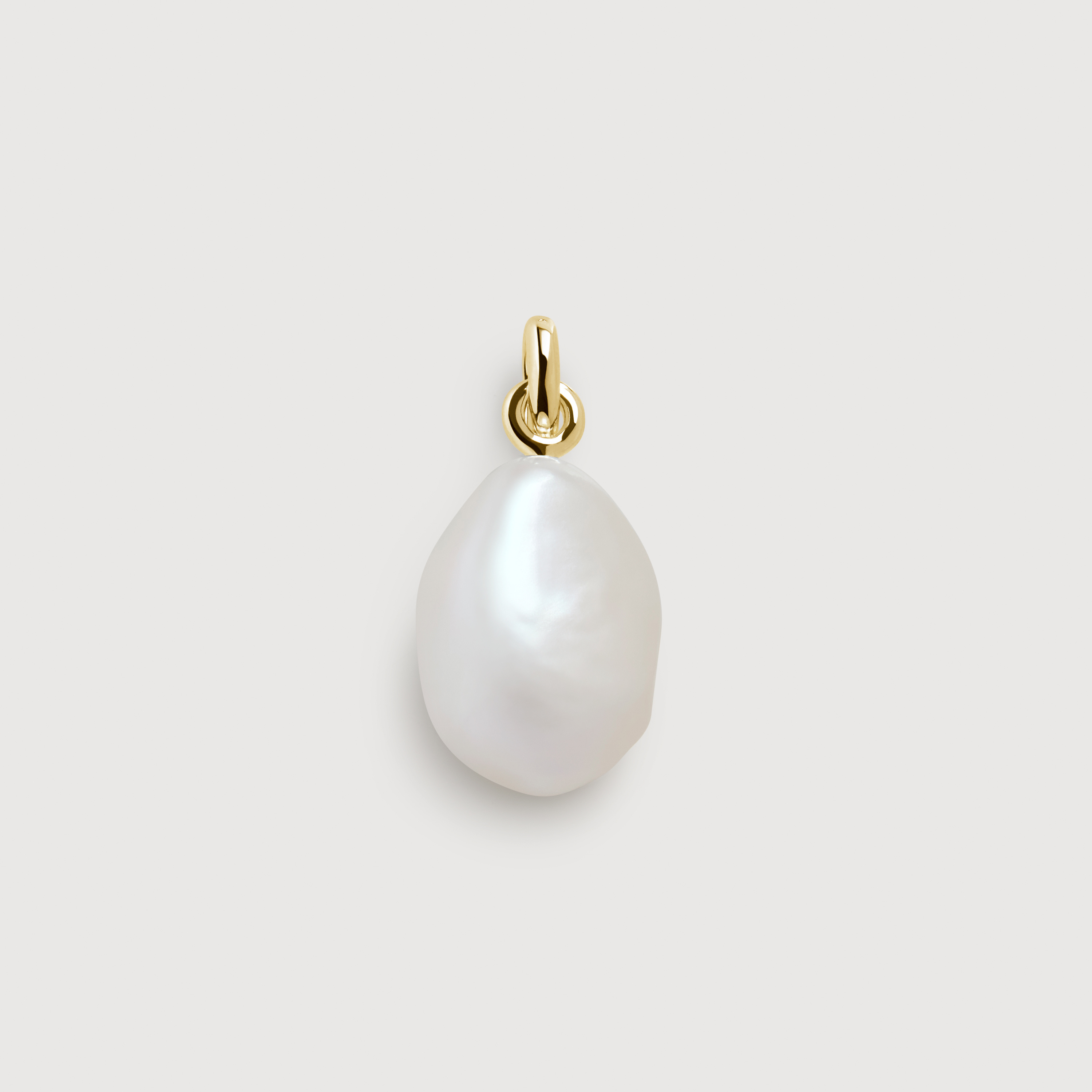 Gold Baroque Pearl Pendant - Pearl