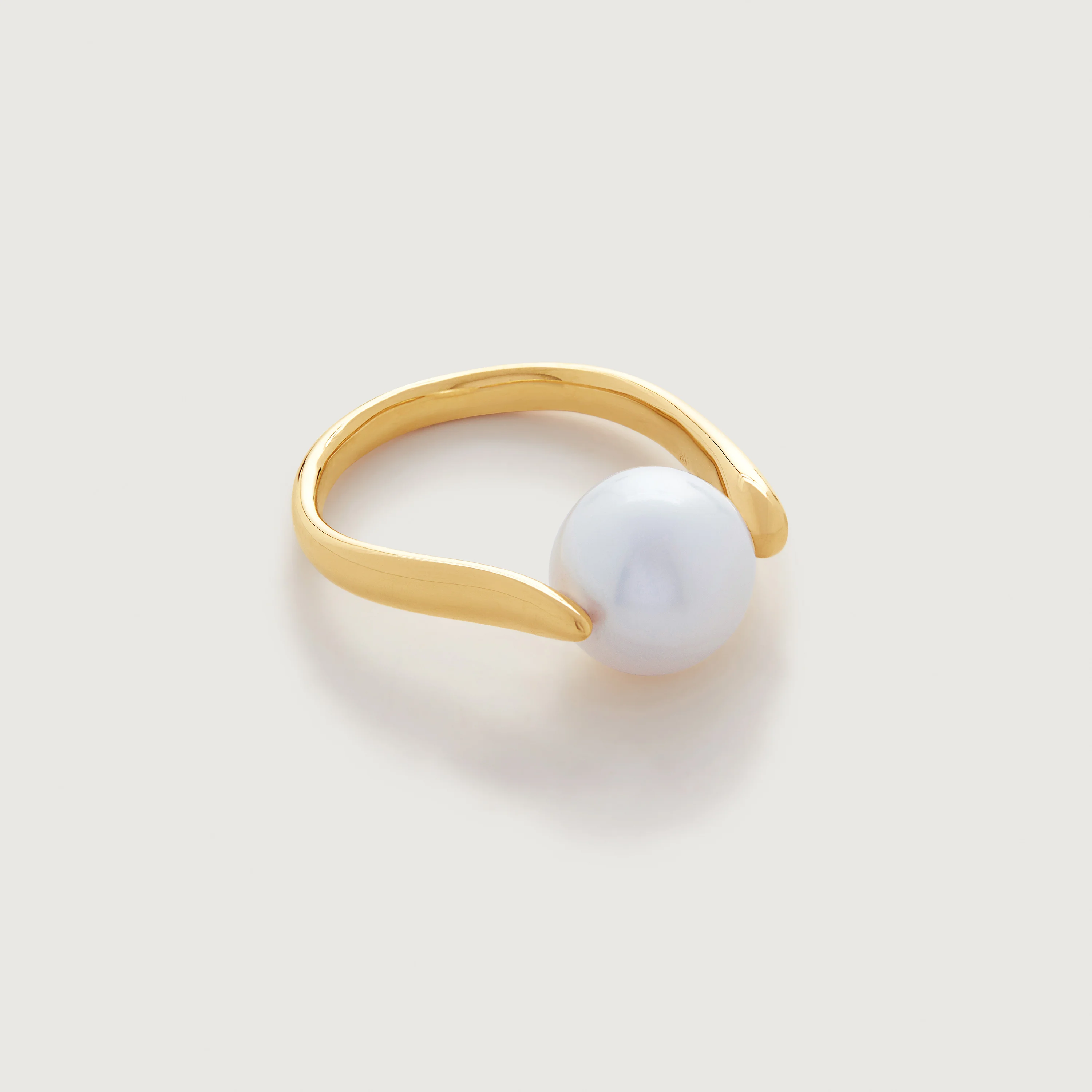 Gold Vermeil Nura Round Pearl Ring - Pearl