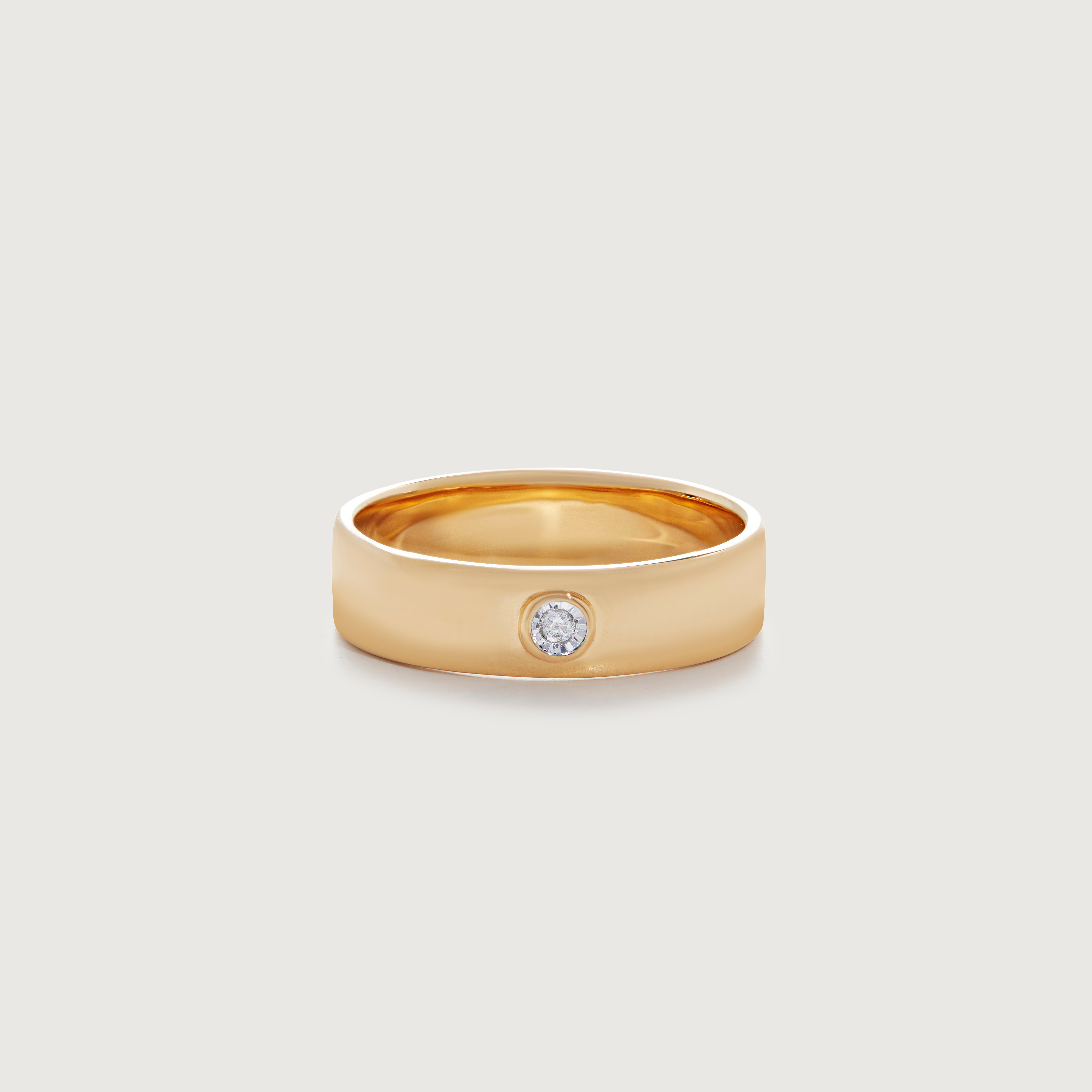 Gold Vermeil Diamond Essential Band Ring - Diamond