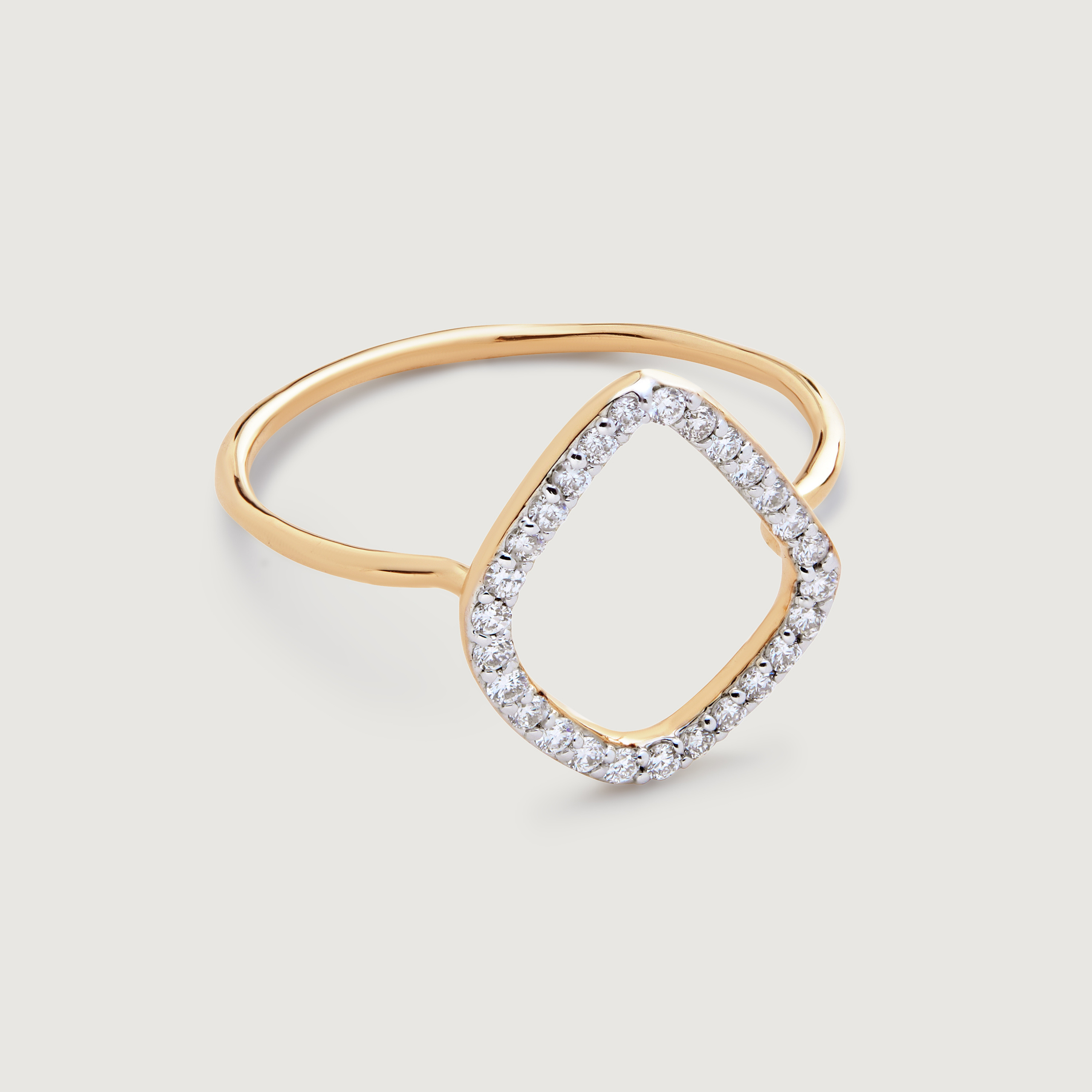 Gold Mini Riva Kite Diamond Ring - Lab Grown Diamond