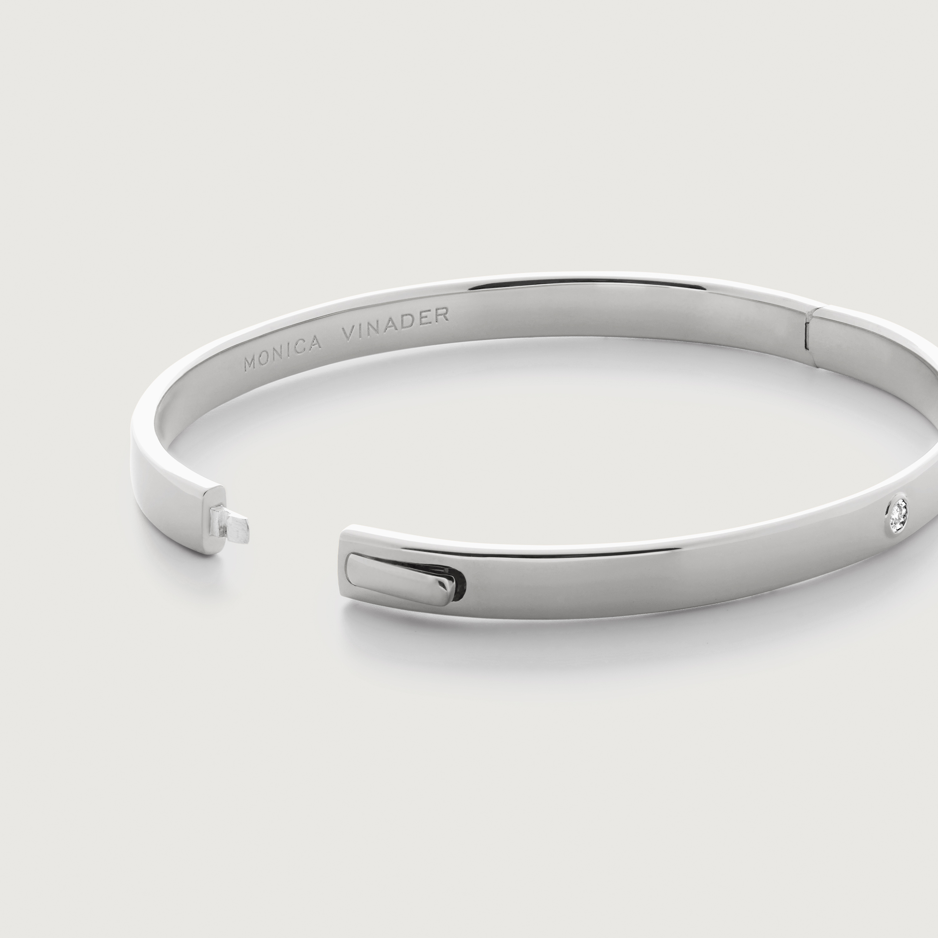 Sterling Silver Solitaire Diamond Bangle - Lab Grown Diamond 4 Sterling Silver Solitaire Diamond Bangle - Lab Grown Diamond