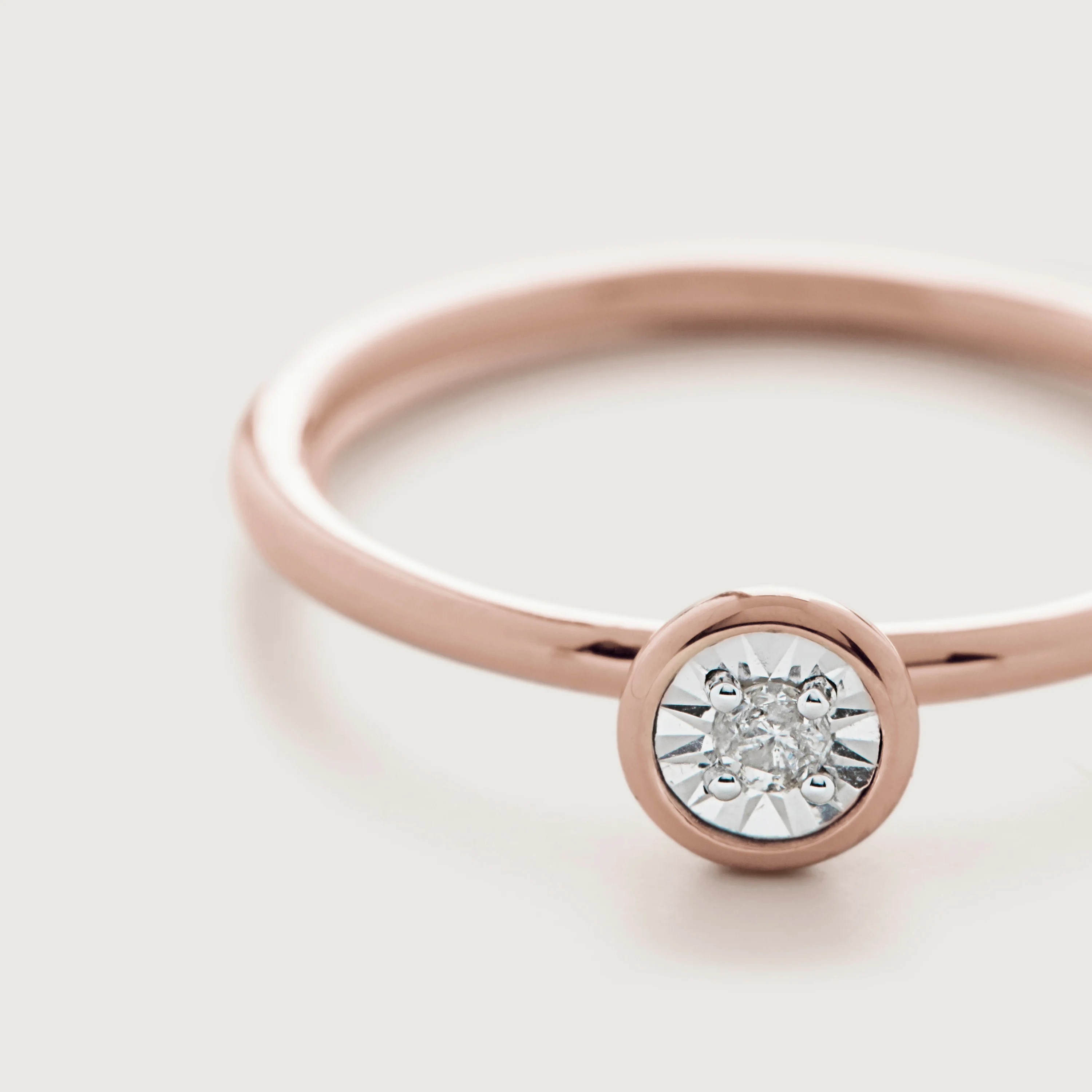 Rose Gold Vermeil Diamond Essential Ring - Diamond 4 Rose Gold Vermeil Diamond Essential Ring - Diamond