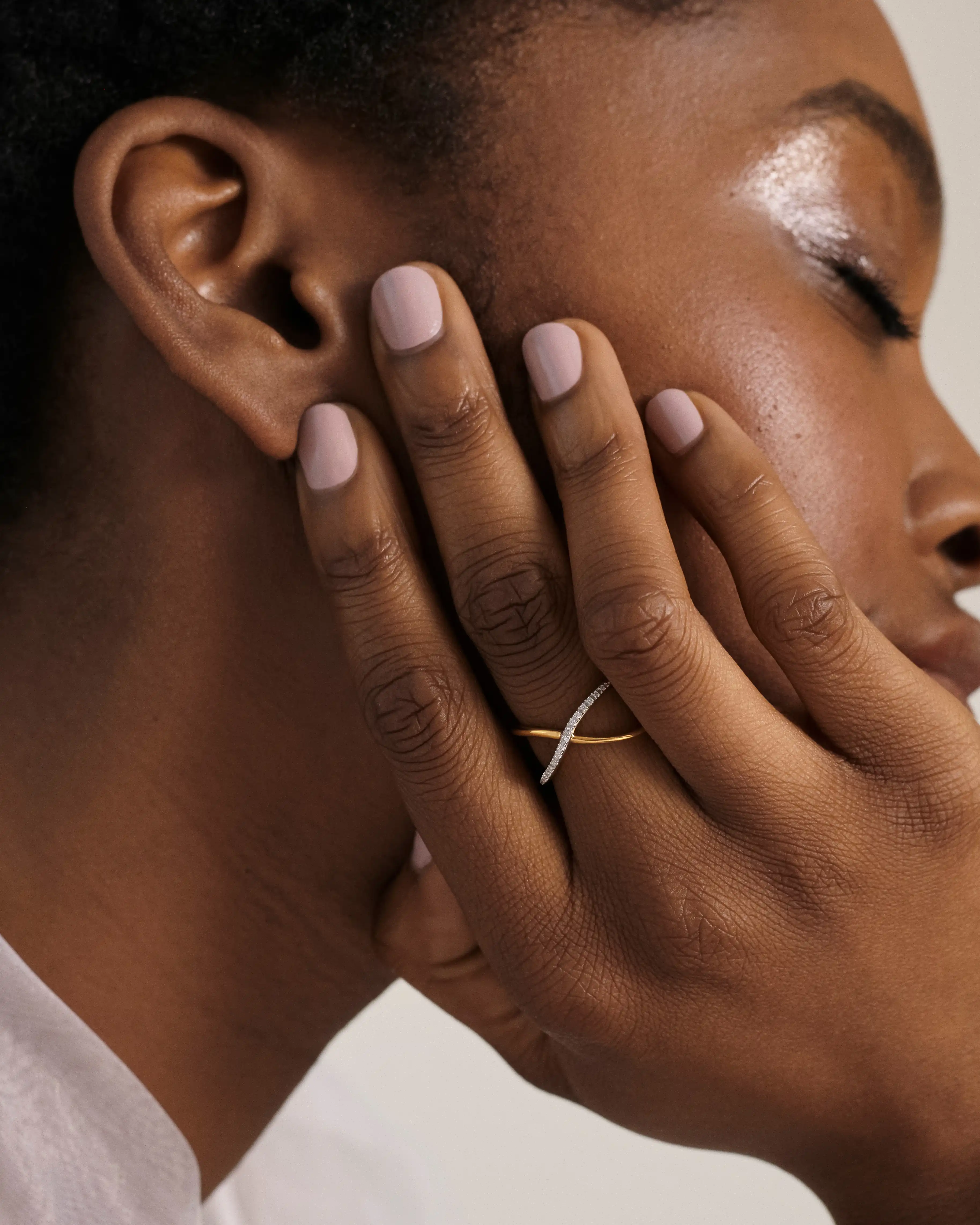 Gold Vermeil Riva Diamond Cross Ring - Diamond 3 Gold Vermeil Riva Diamond Cross Ring - Diamond