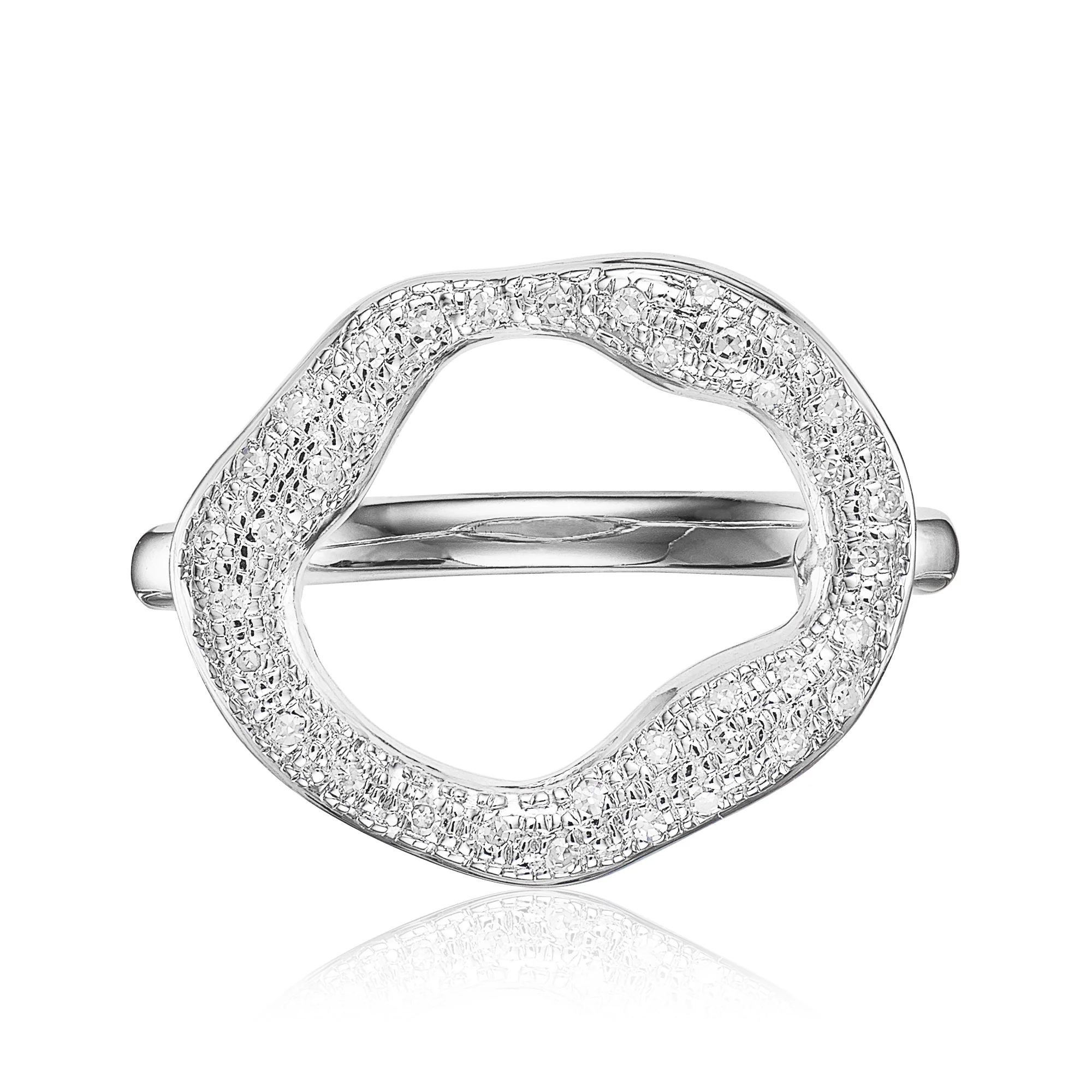 Sterling Silver Riva Diamond Circle Ring - Diamond
