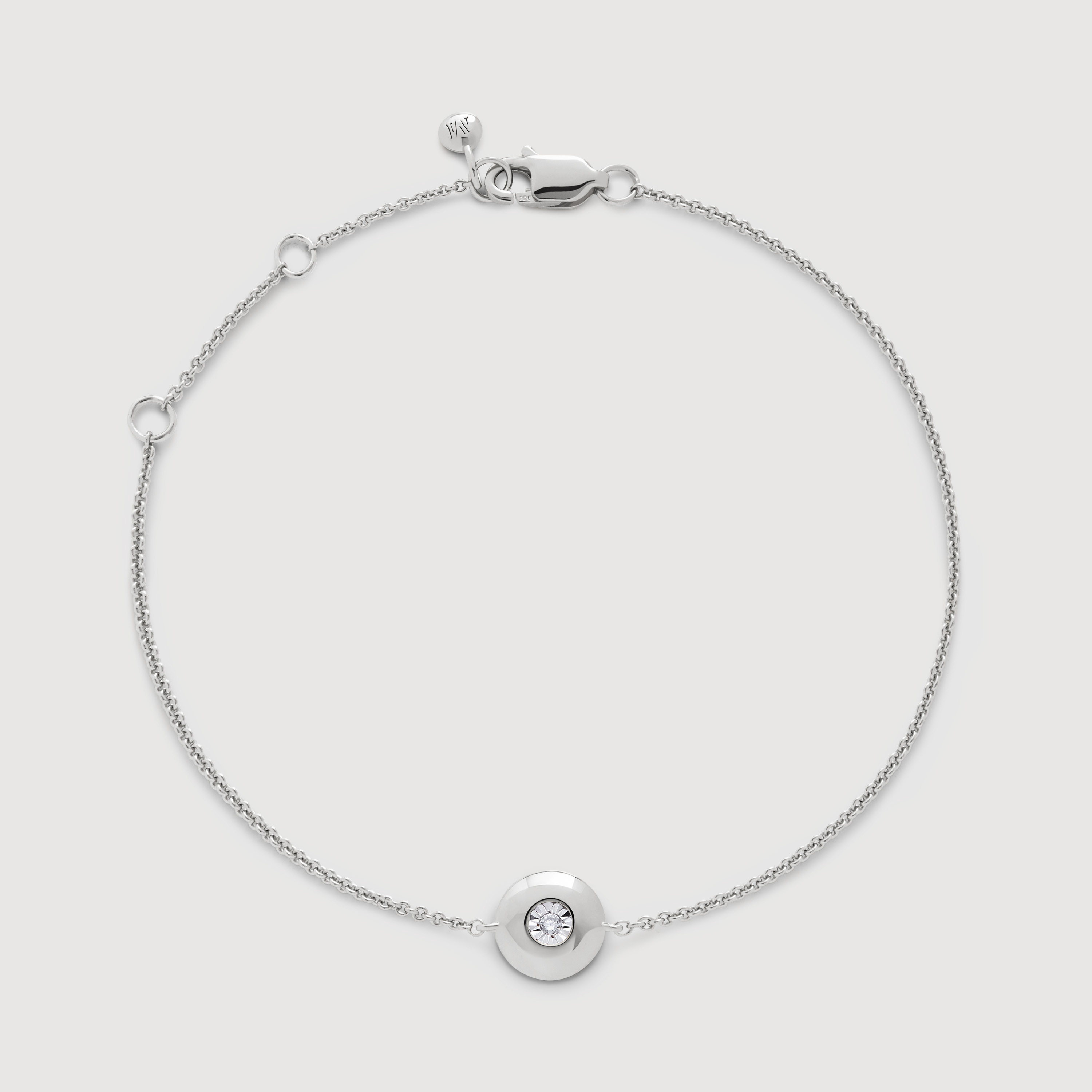 Sterling Silver April Birthstone Chain Bracelet - Lab Grown Diamond