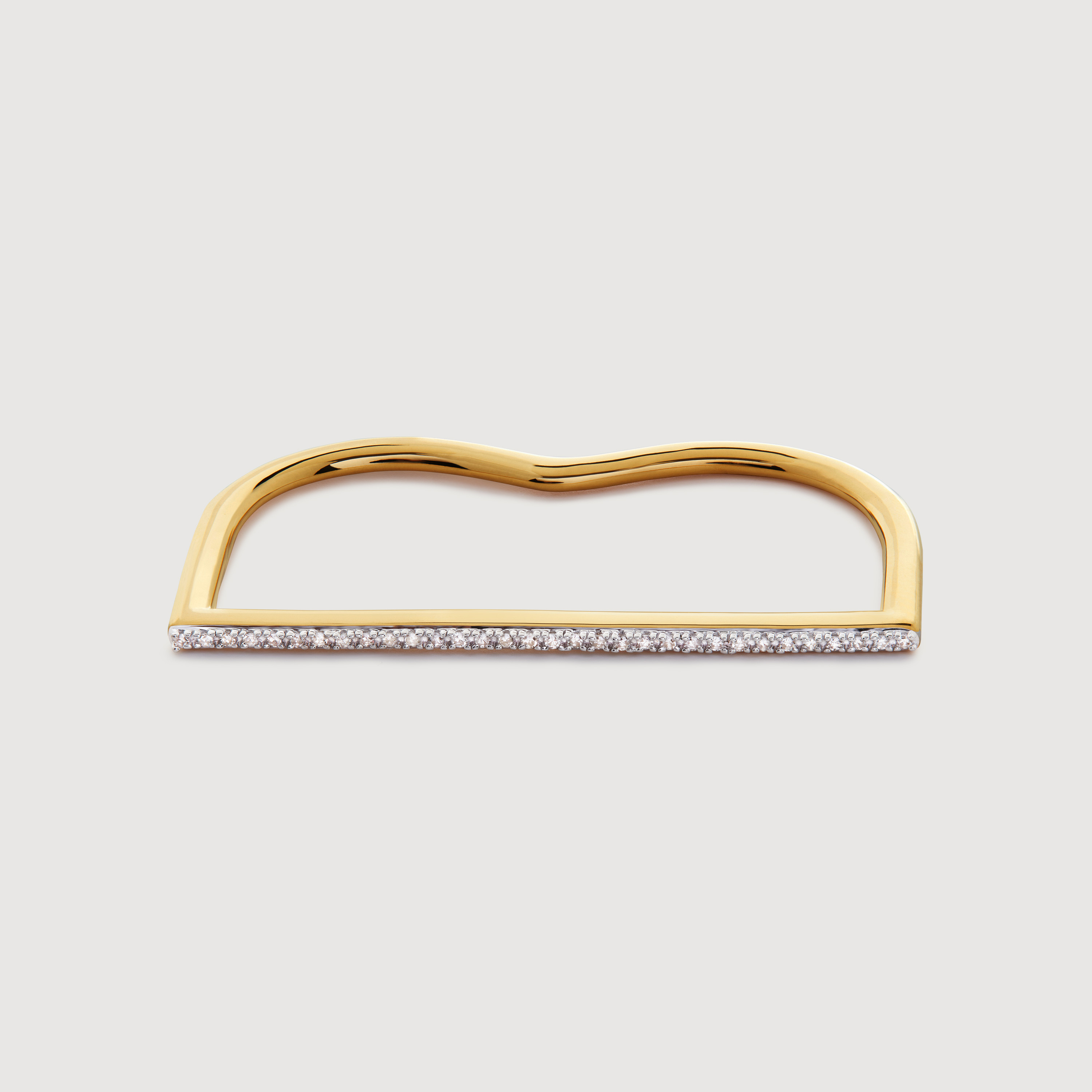 Gold Vermeil Fiji Skinny Double Diamond Ring - Diamond