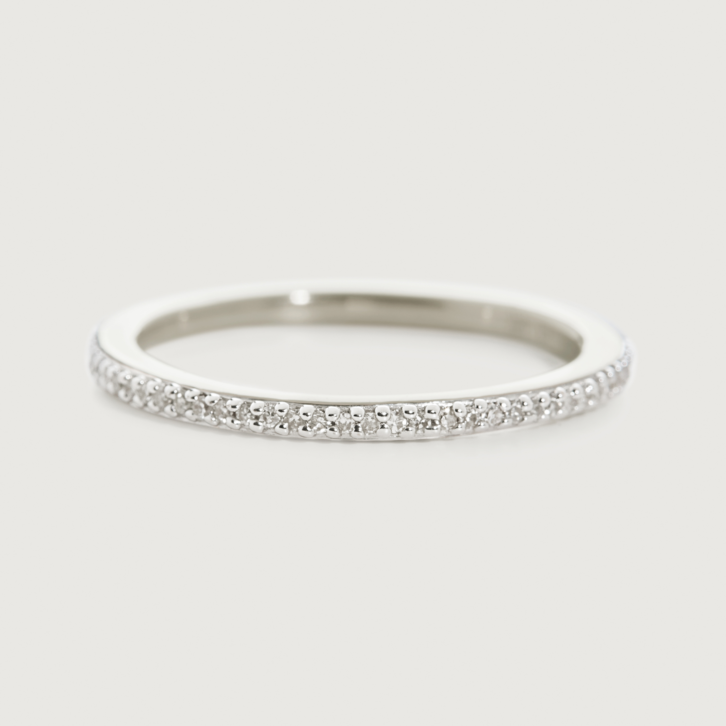 Sterling Silver Diamond Eternity Ring 1.4mm - Diamond 3 Sterling Silver Diamond Eternity Ring 1.4mm - Diamond