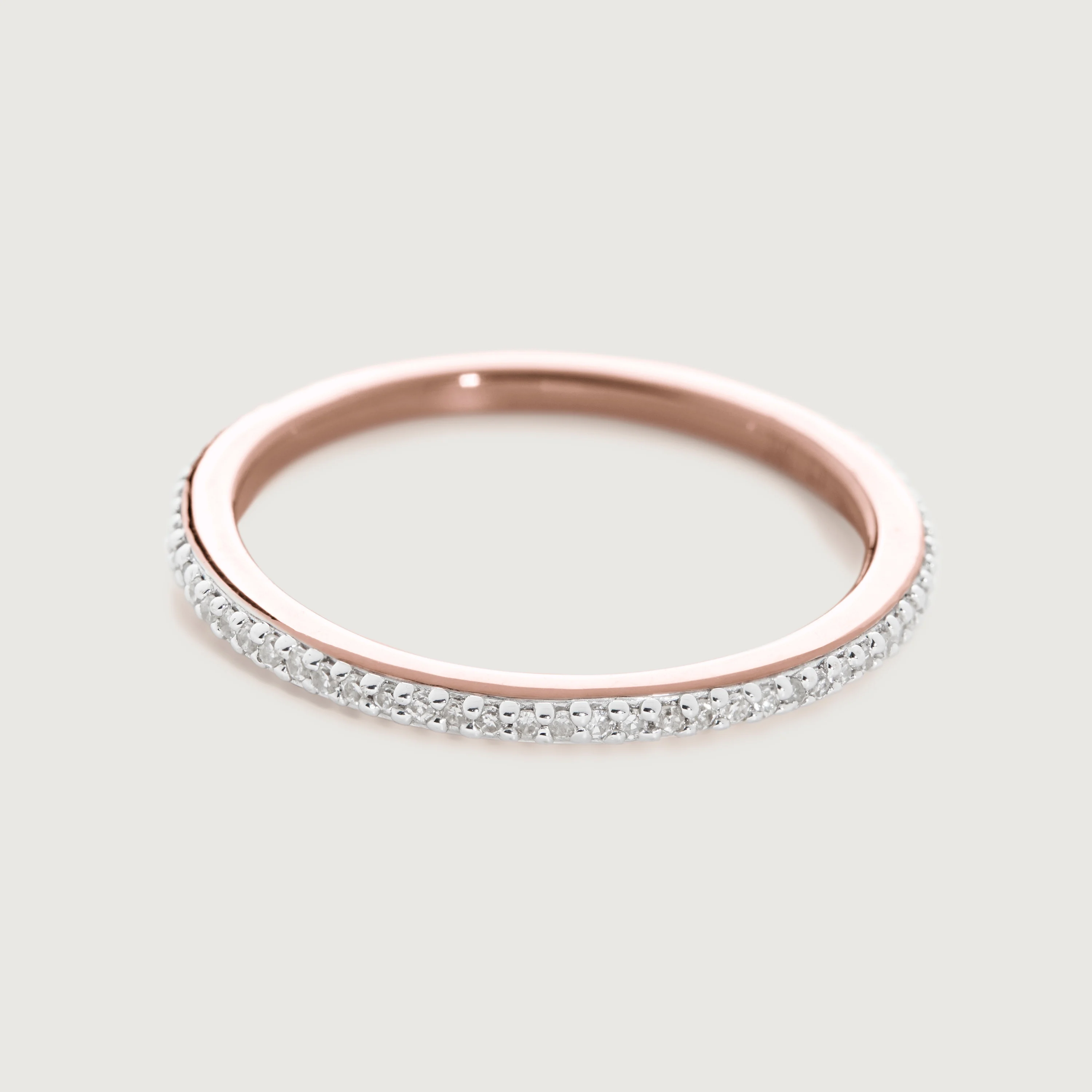 Rose Gold Vermeil Diamond Eternity Ring 1.4mm - Diamond