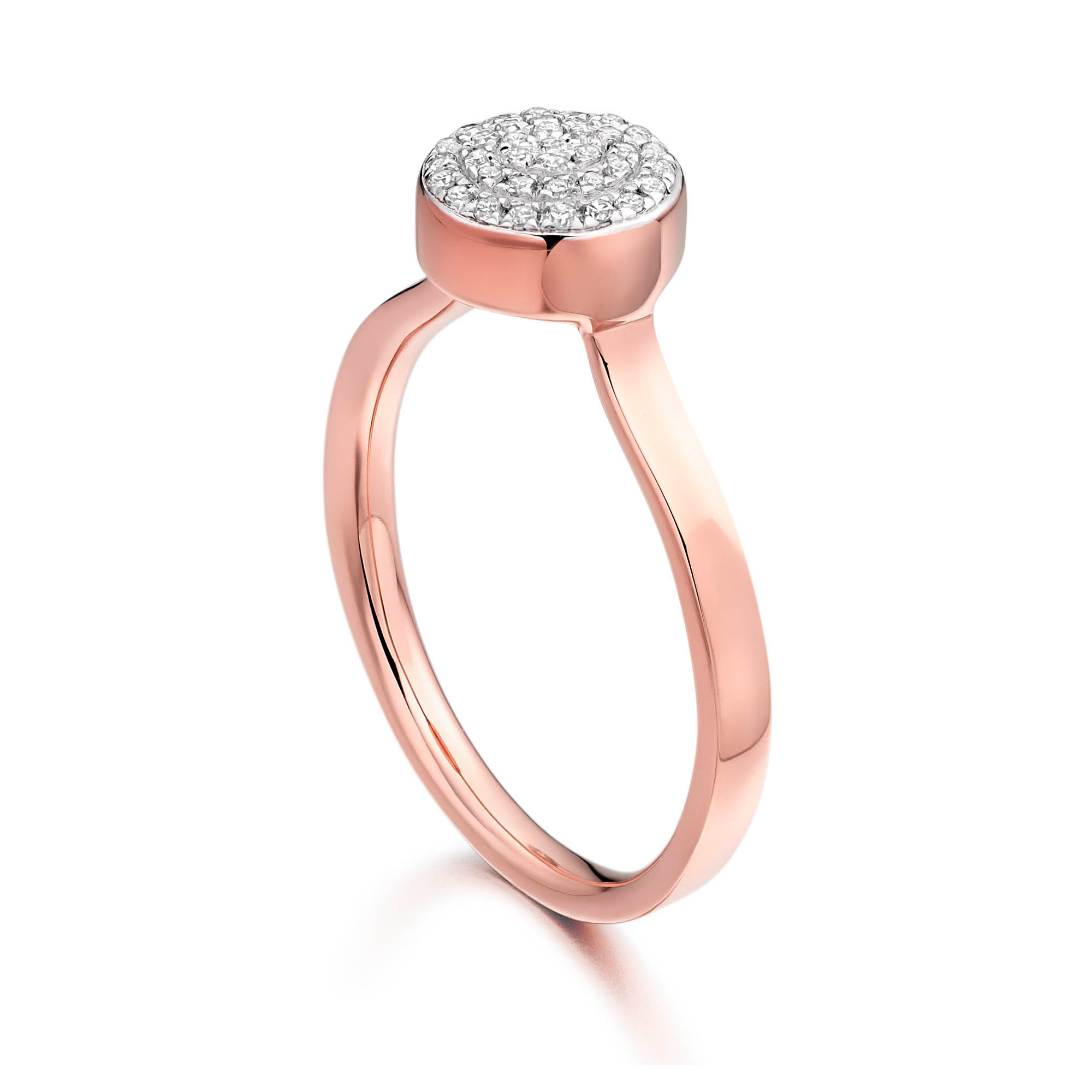 Rose Gold Vermeil Fiji Button Ring - Diamond