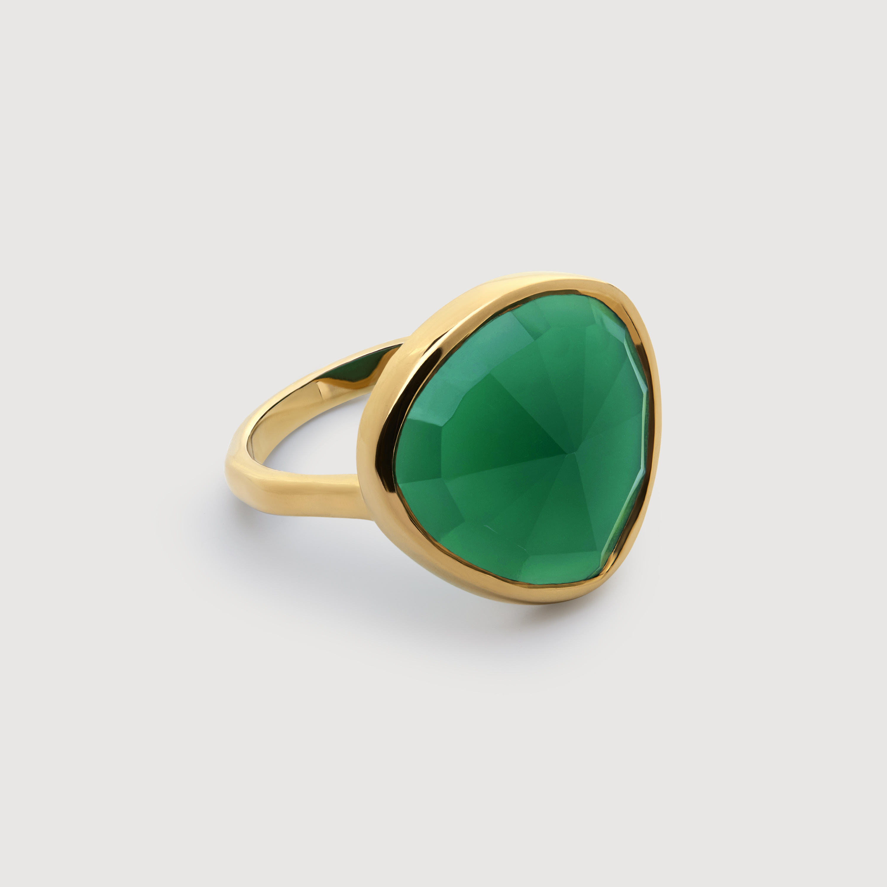 Gold Vermeil Siren Ring - Green Onyx