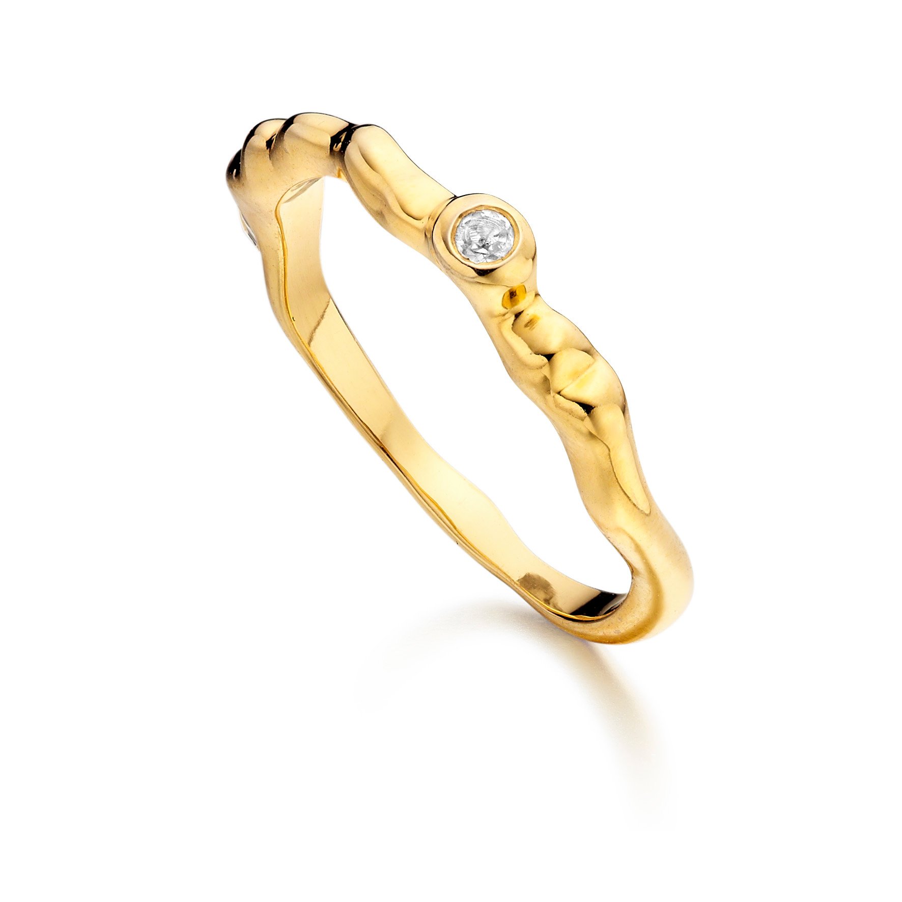Gold Vermeil Siren Band - White Topaz