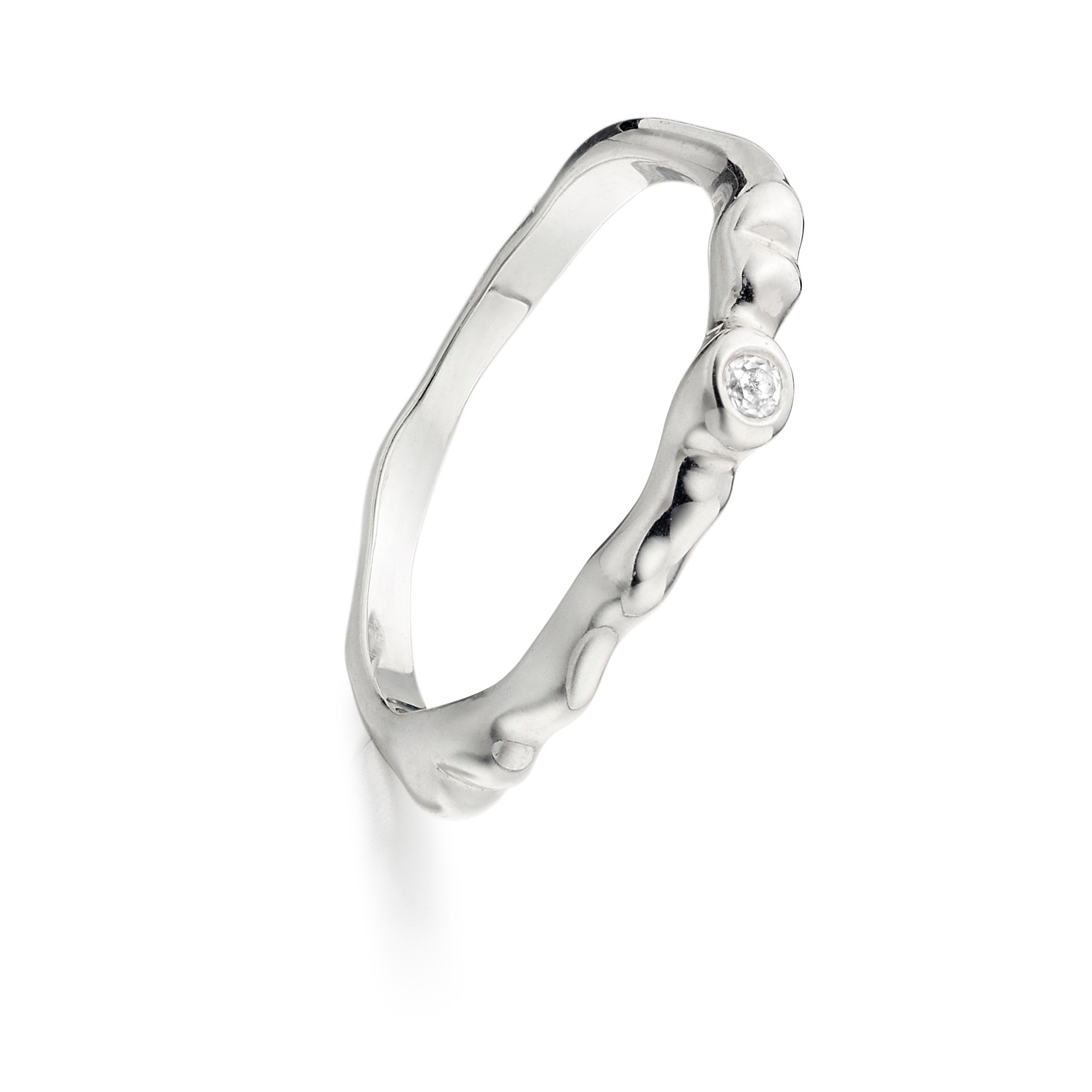 Sterling Silver Siren Band - White Topaz