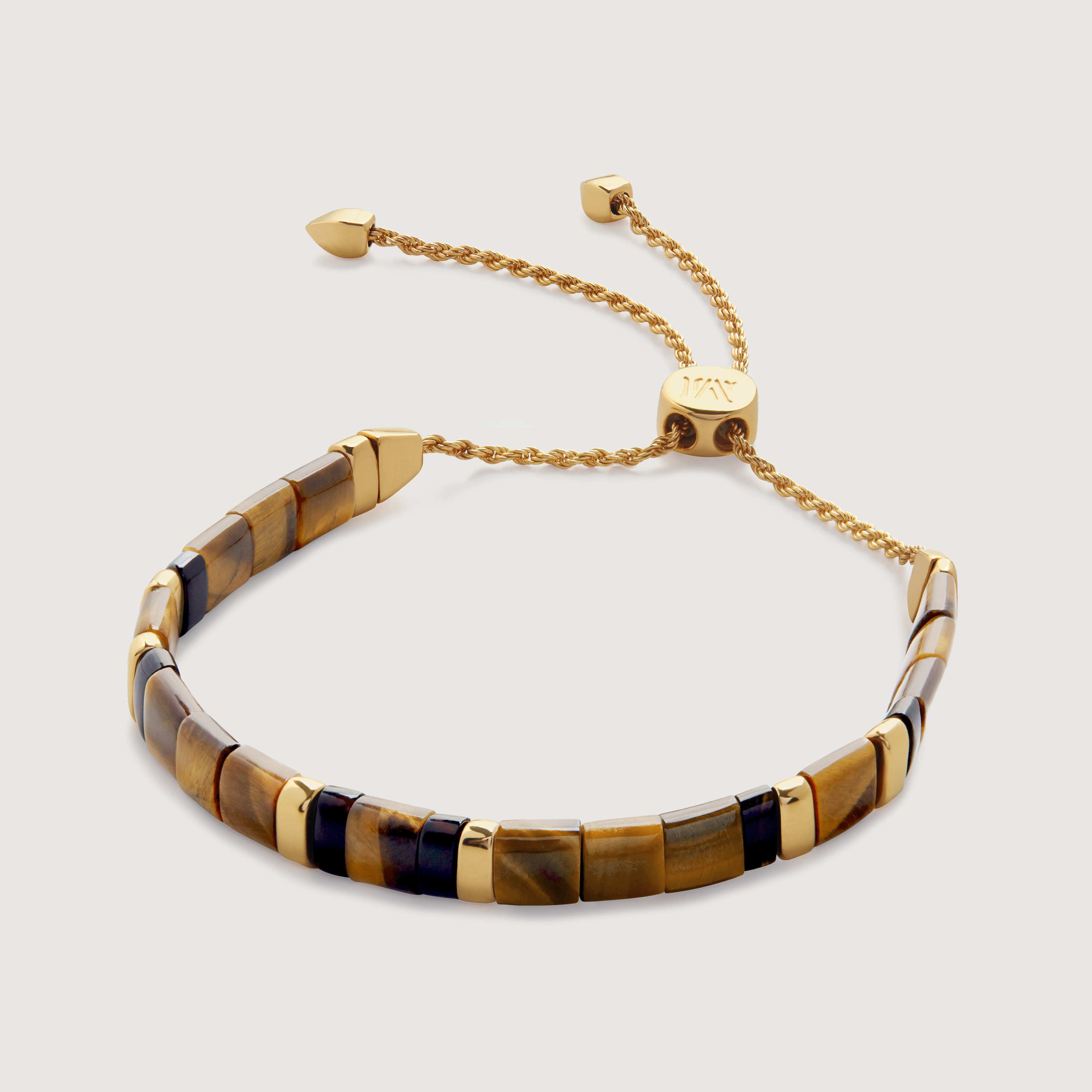 Gold Vermeil Delphi Multi Gemstone Friendship Bracelet - Tigers Eye