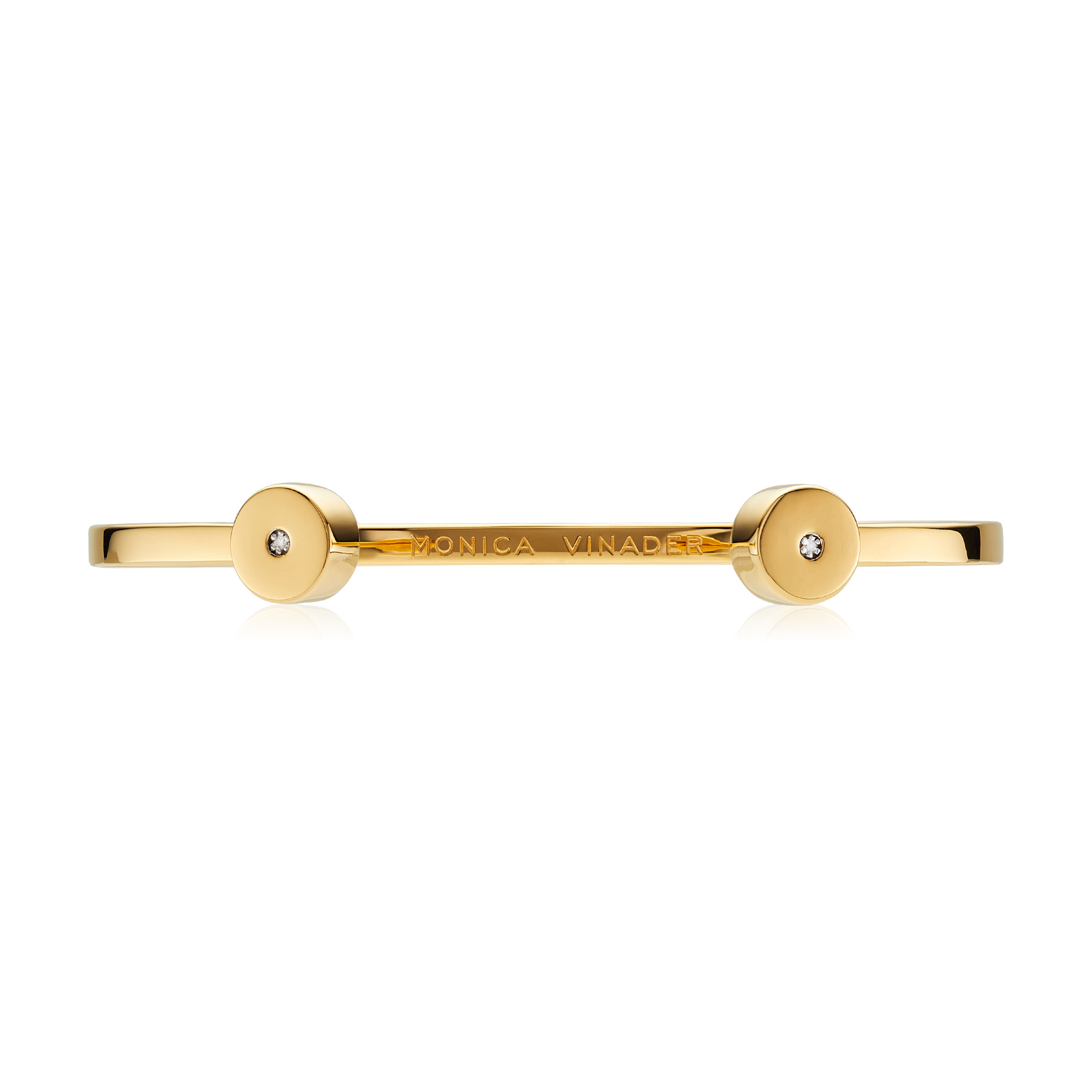 Gold Vermeil Linear Solo Diamond Cuff - Diamond