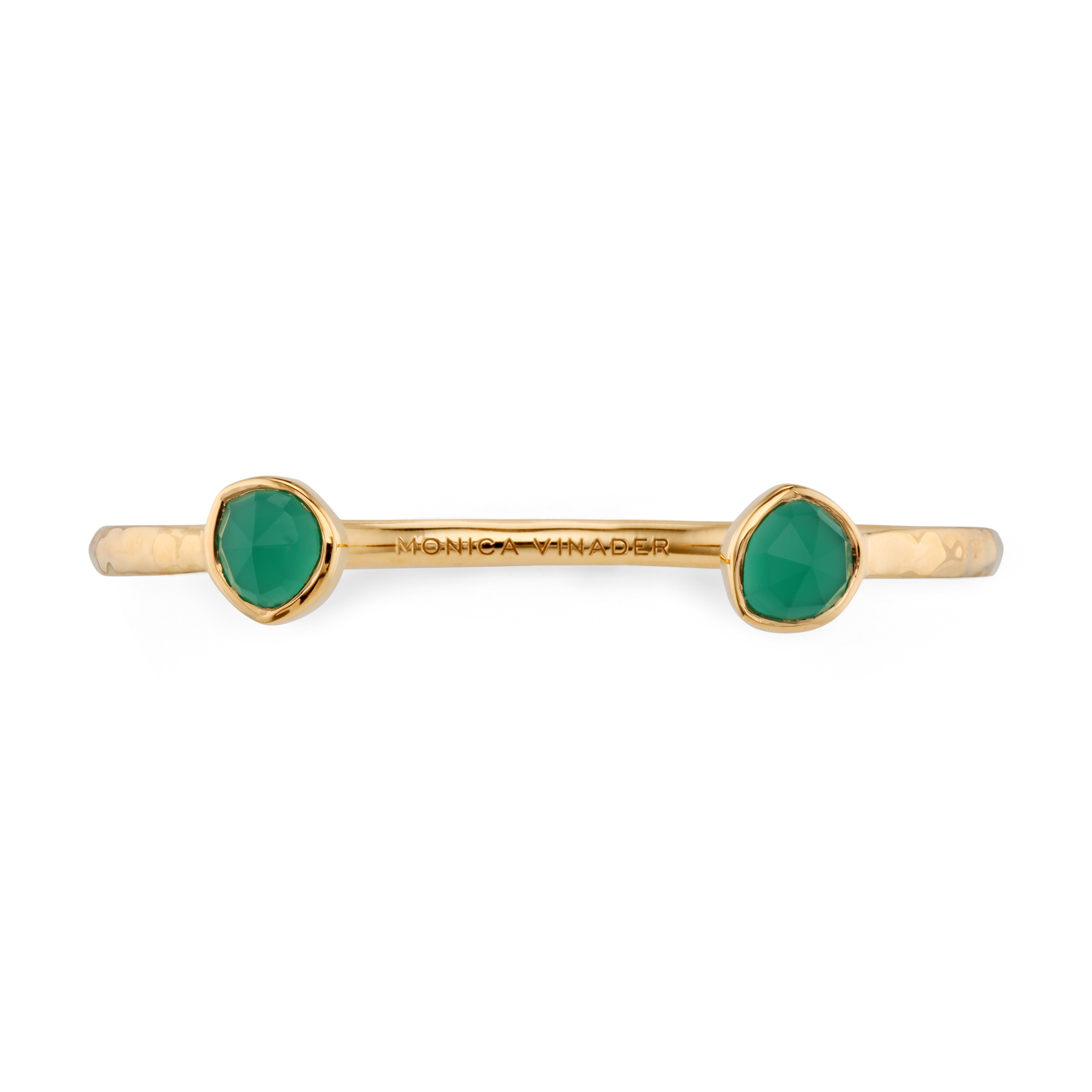 Gold Vermeil Siren Thin Cuff - Green Onyx