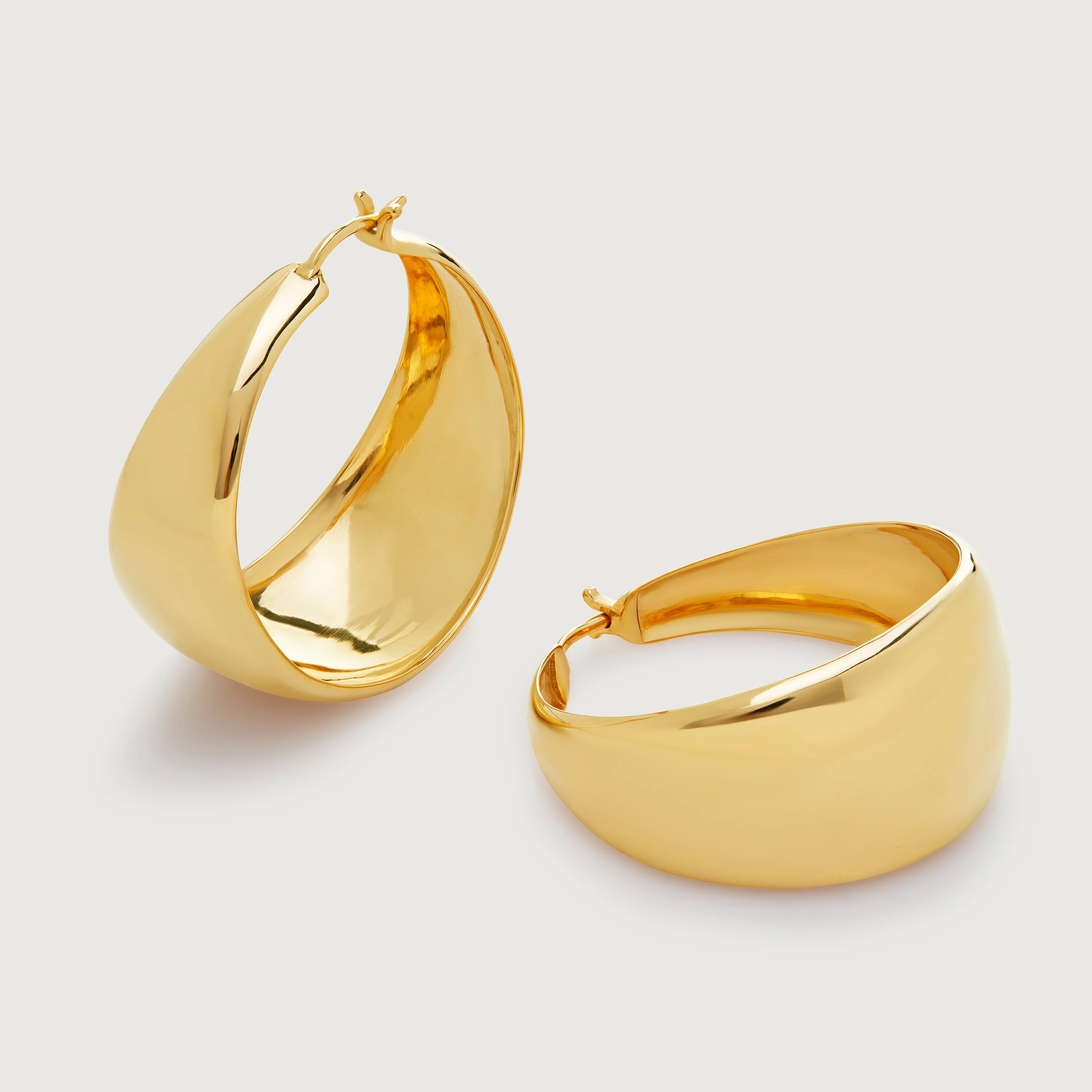 Gold Vermeil Kate Young Large Tapered Hoop Earrings
