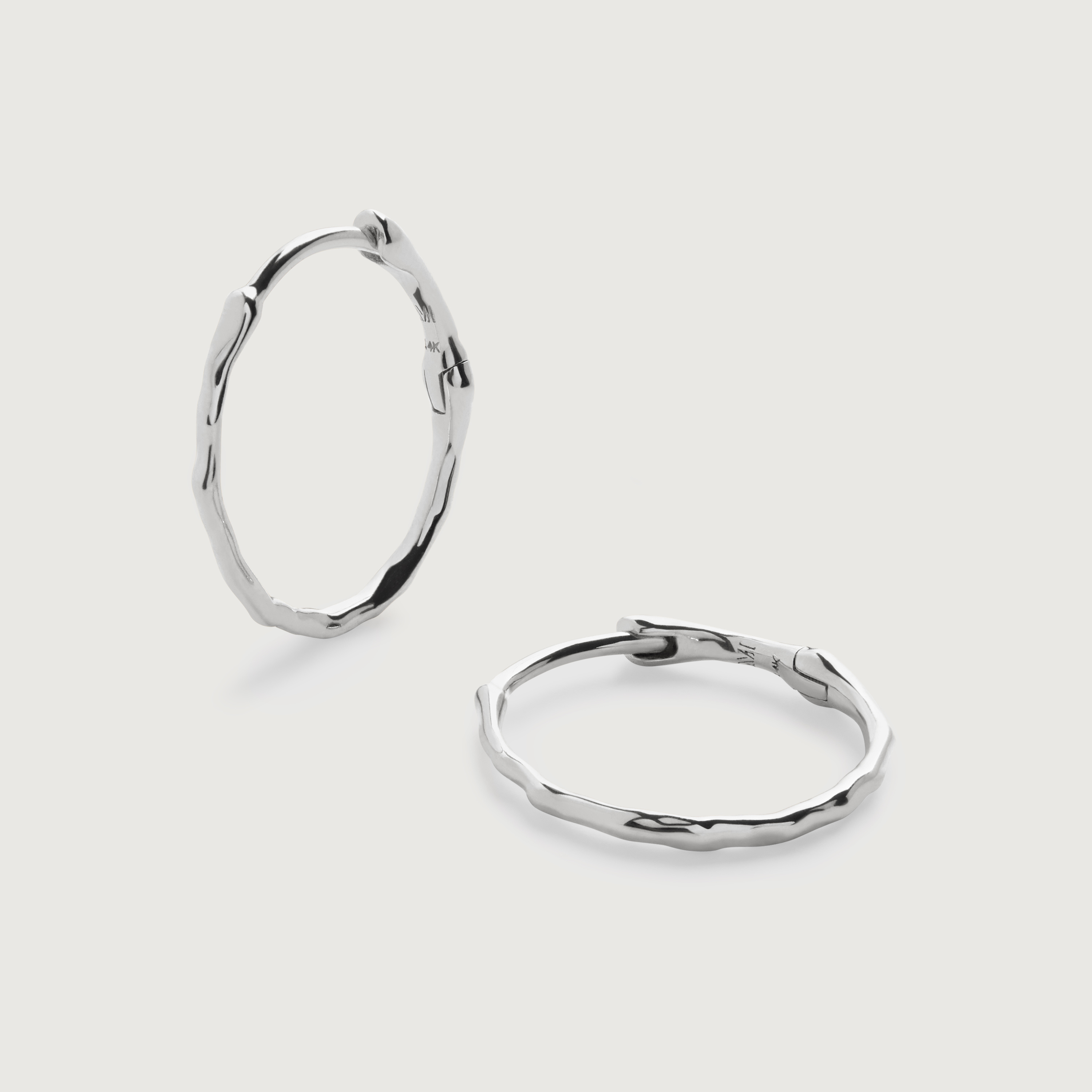 White Gold Siren Small Hoop Earrings