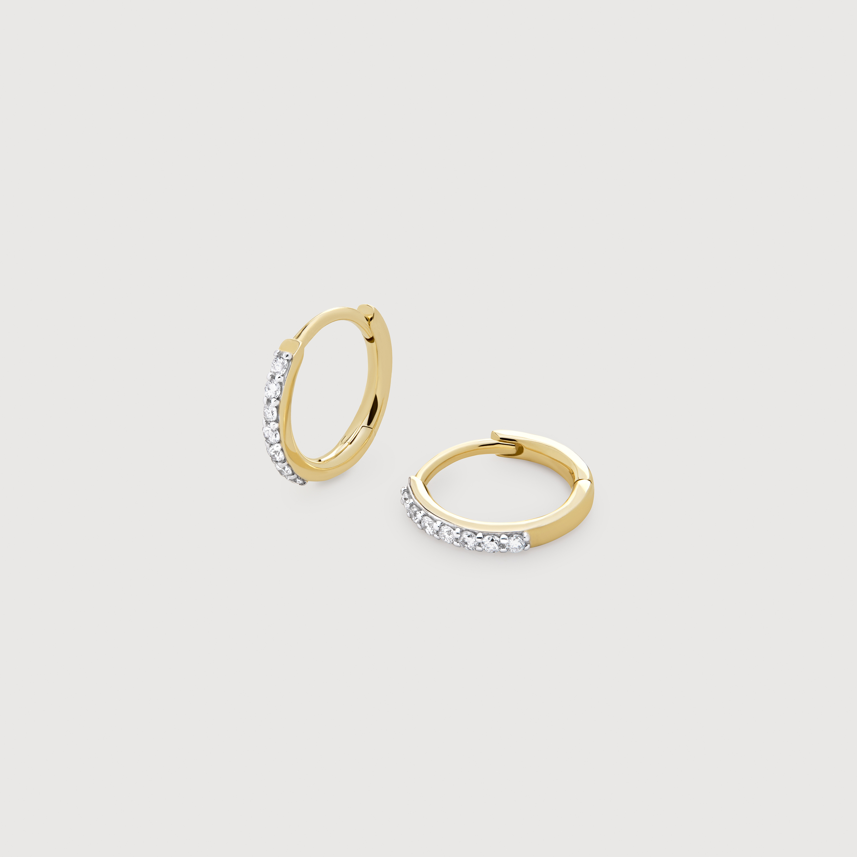 Gold Diamond Huggies Earrings - Lab Grown Diamond