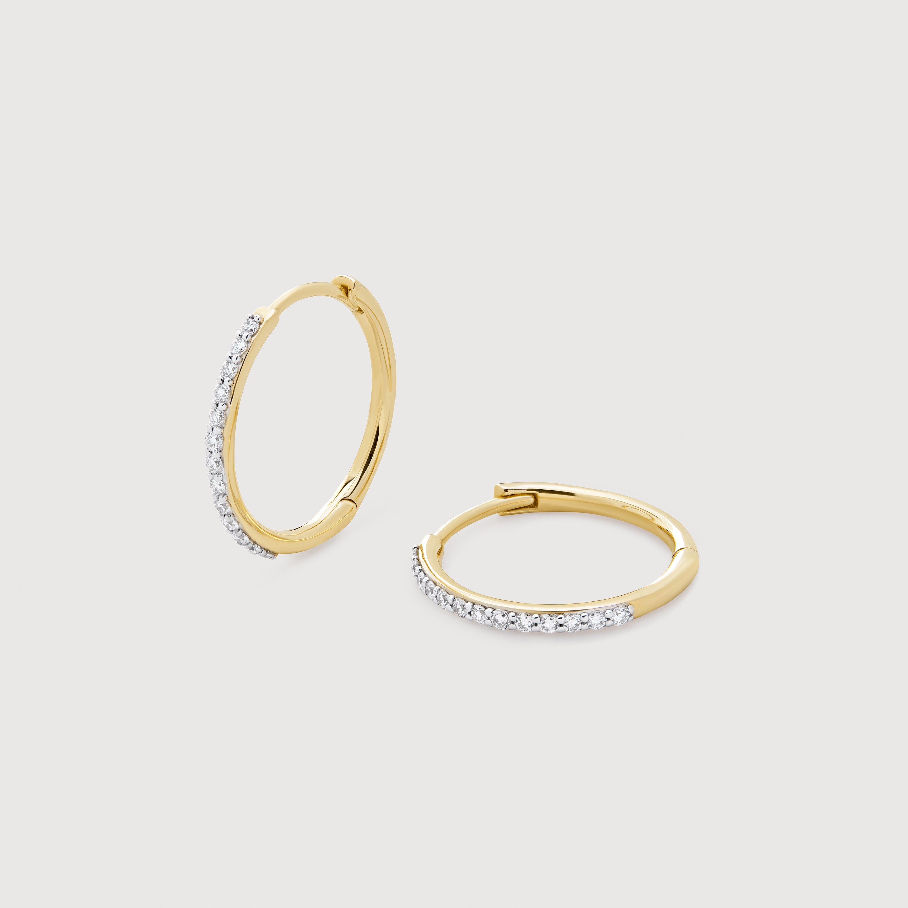 Gold Diamond Small Hoop Earrings - Lab Grown Diamond