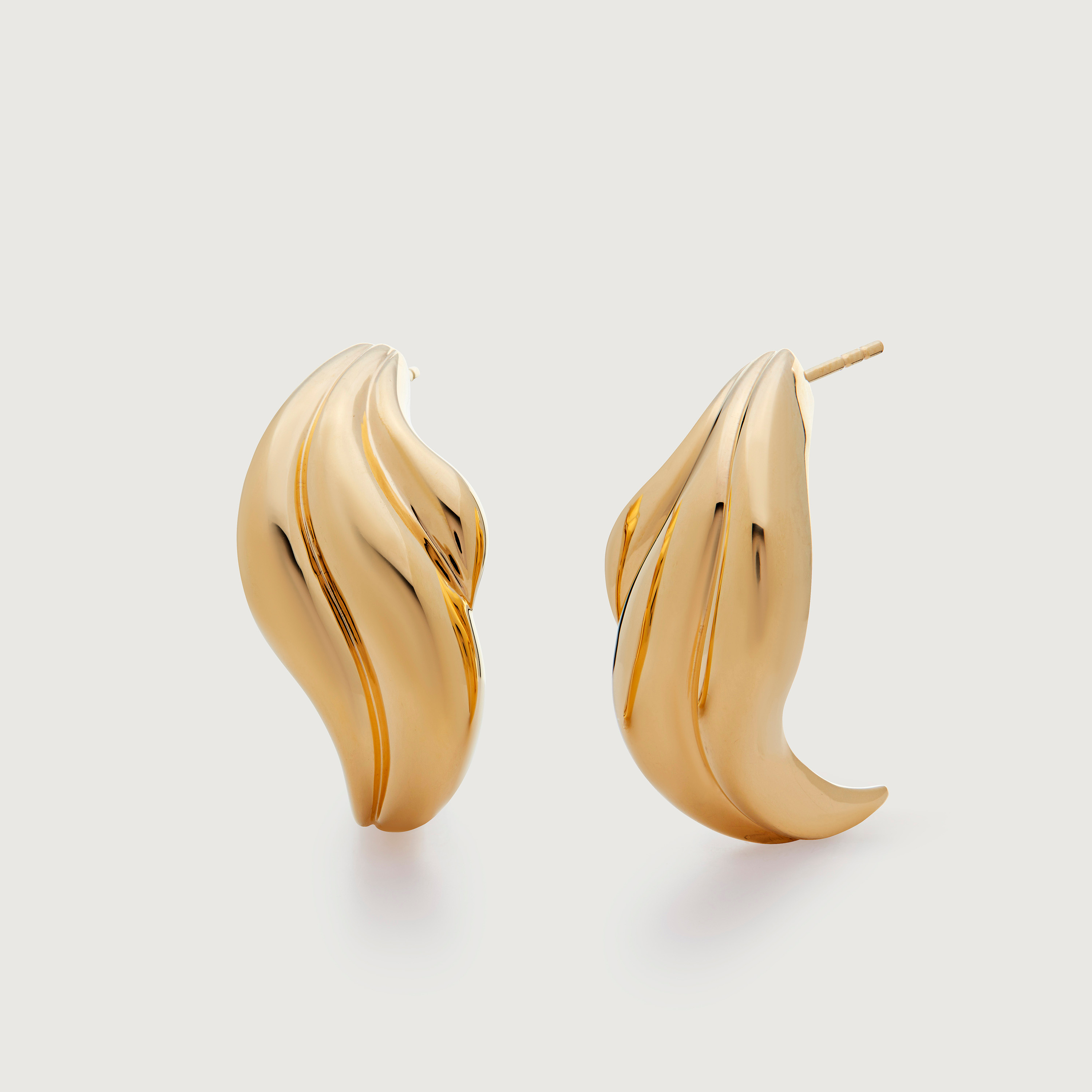 Gold Vermeil Swirl Bold Stud Earrings