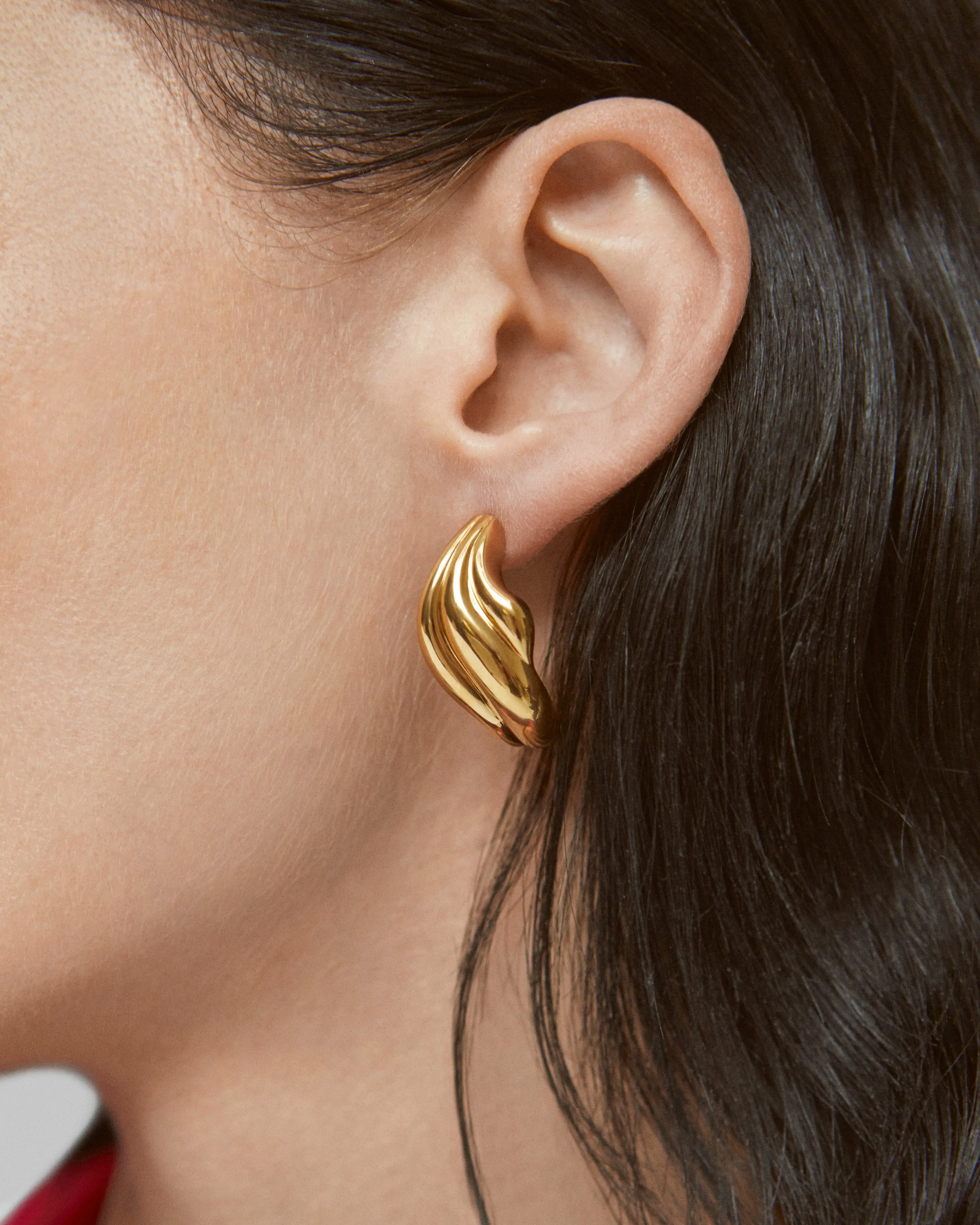 Gold Vermeil Swirl Bold Stud Earrings 3 Gold Vermeil Swirl Bold Stud Earrings
