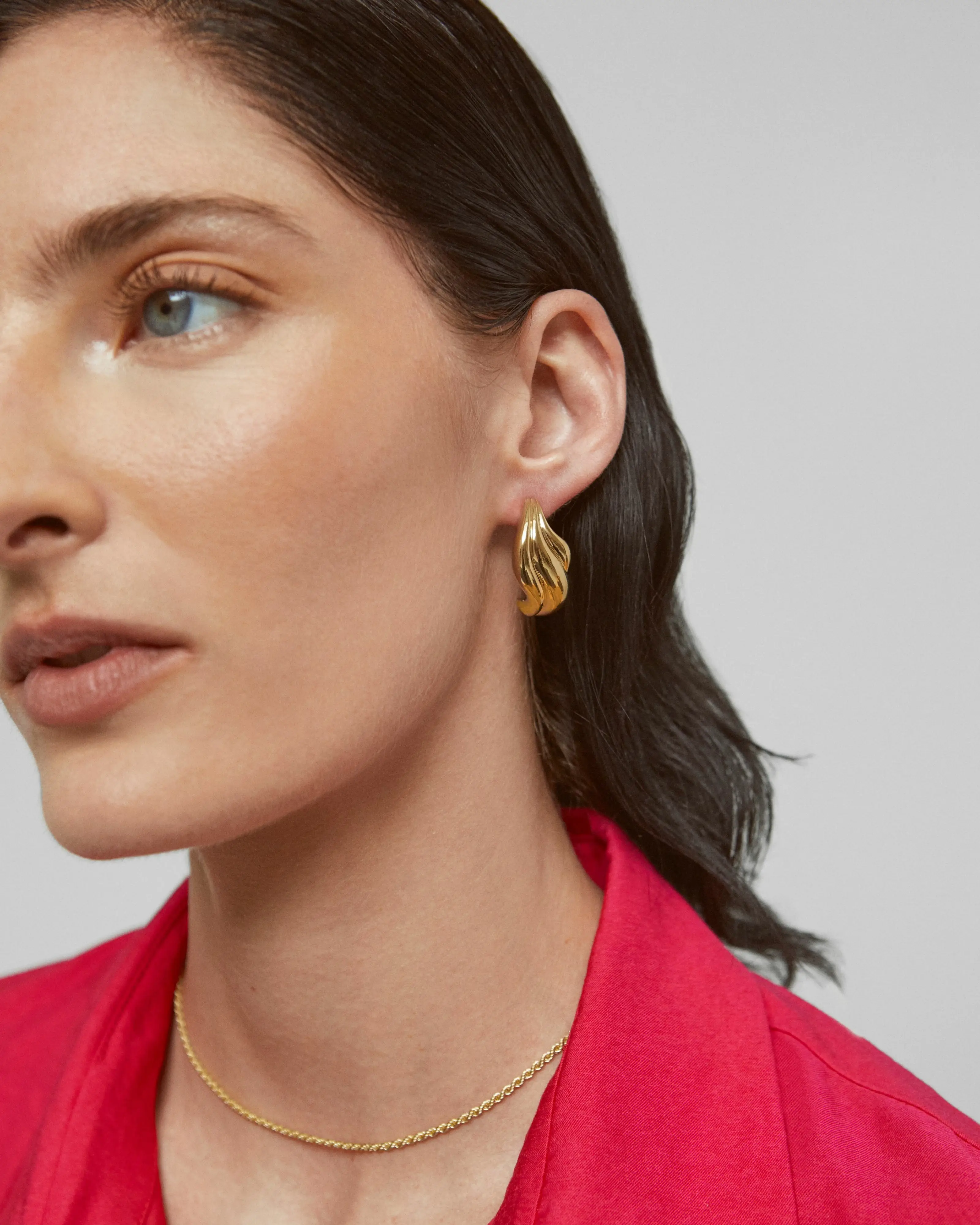 Gold Vermeil Swirl Bold Stud Earrings 5 Gold Vermeil Swirl Bold Stud Earrings