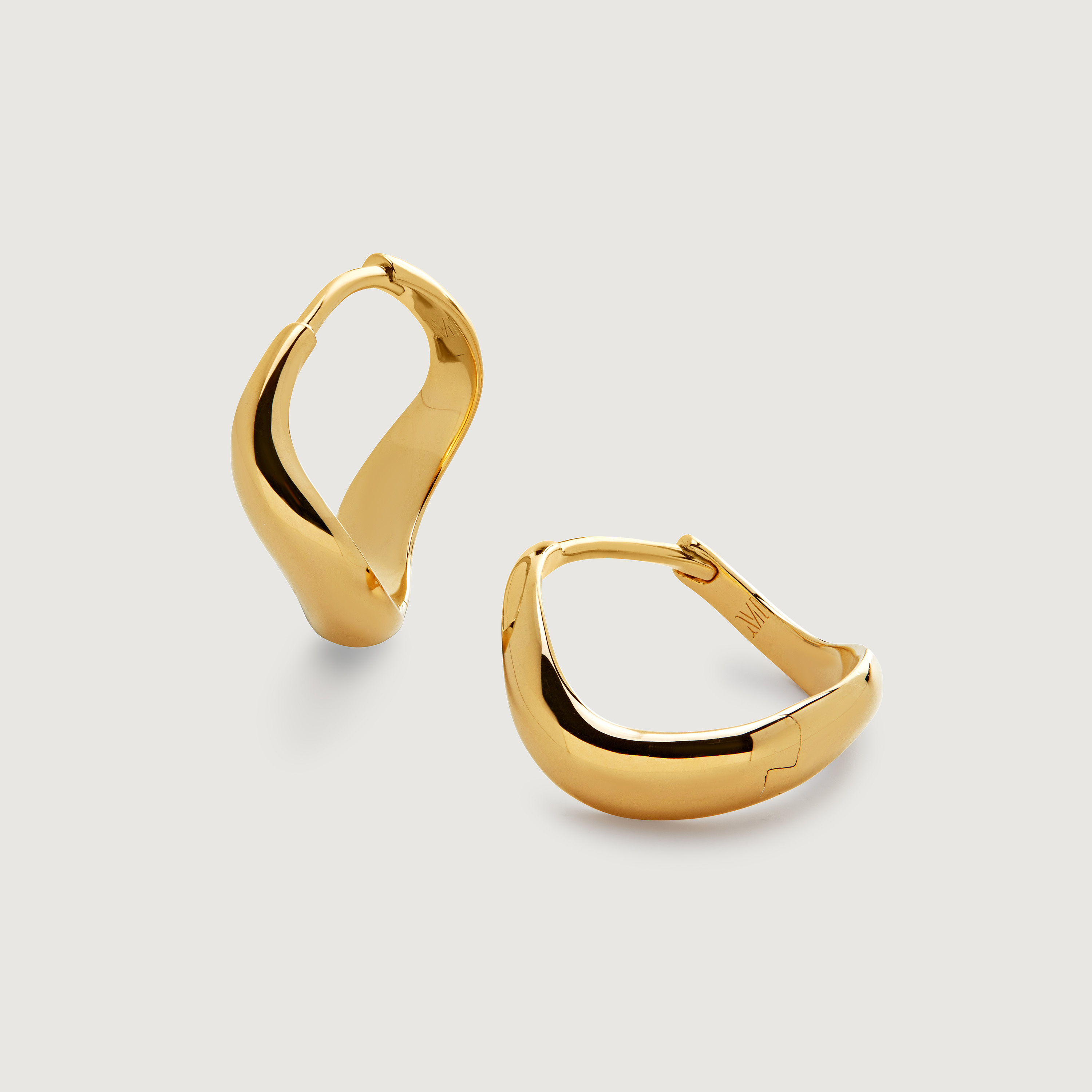 Gold Vermeil Swirl Small Hoop Earrings