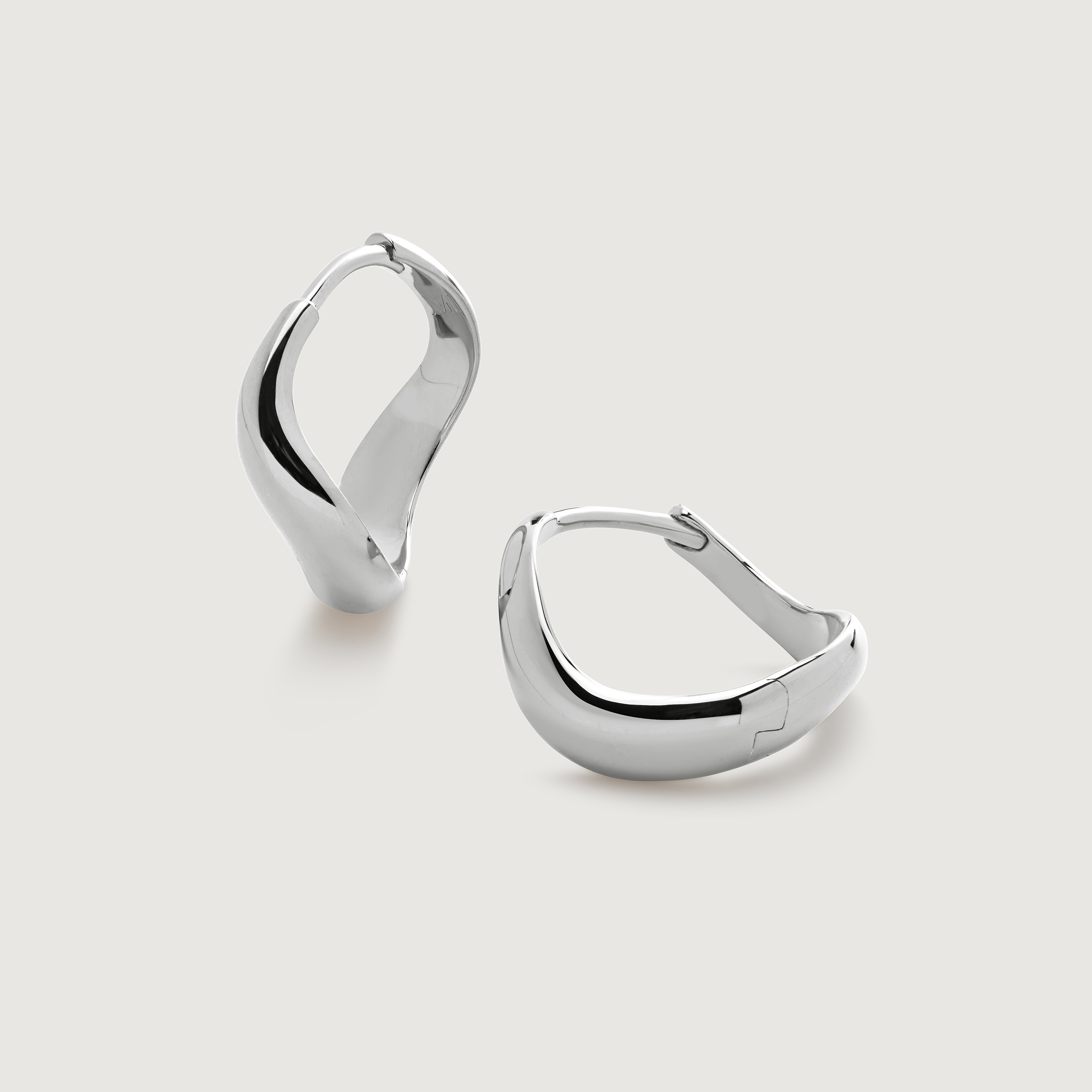 Sterling Silver Swirl Small Hoop Earrings
