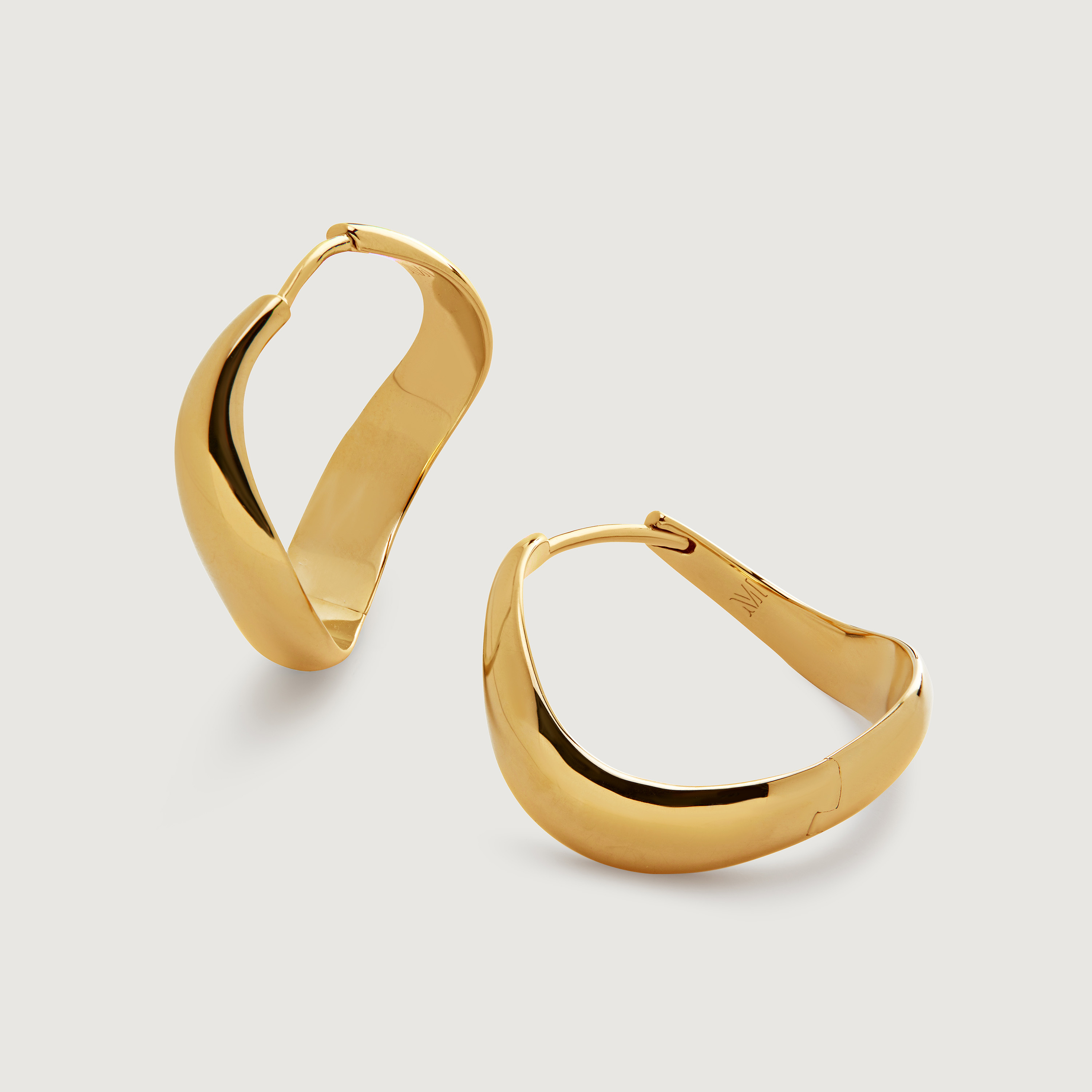 Gold Vermeil Swirl Medium Hoop Earrings