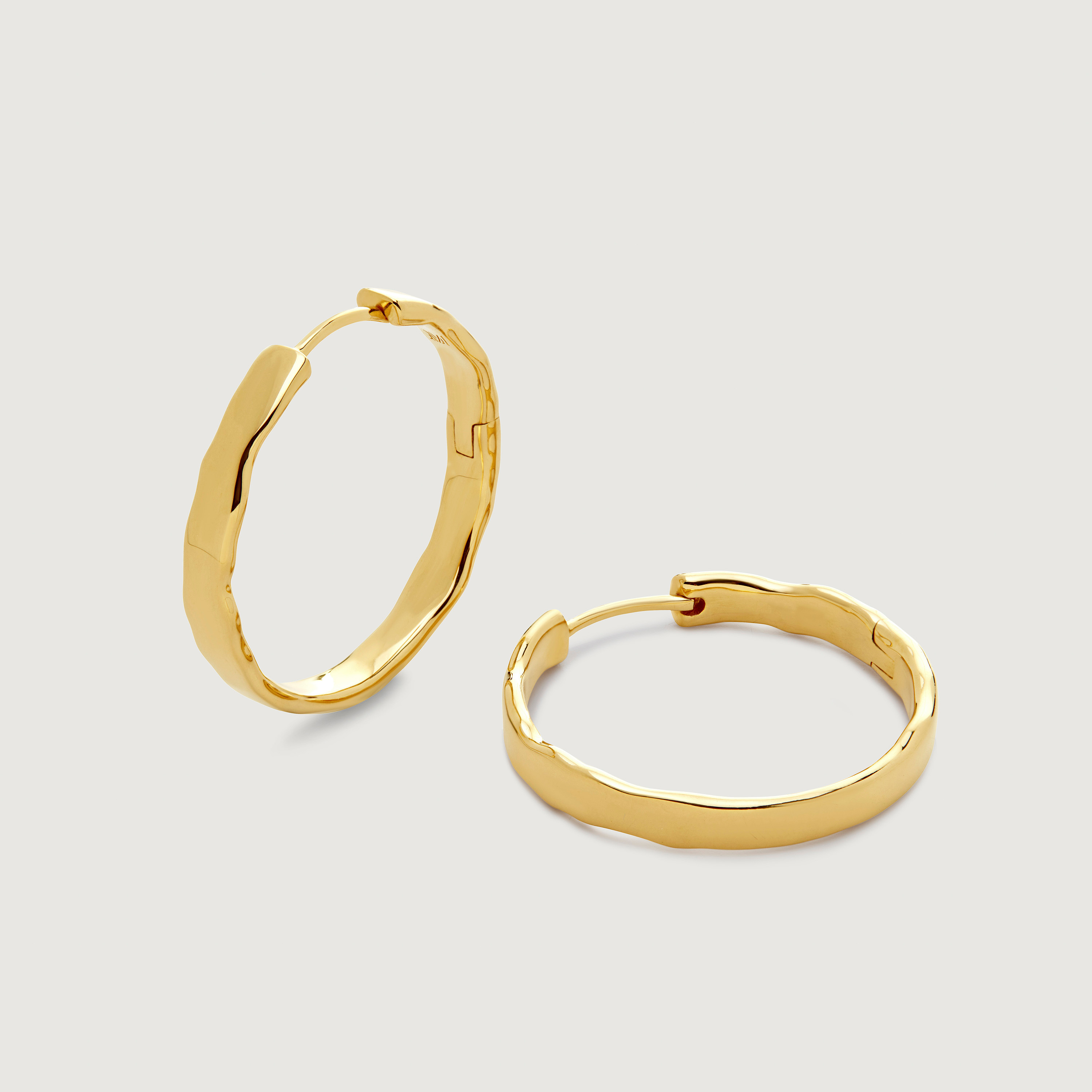 Gold Vermeil Siren Muse Wave Medium Hoop Earrings