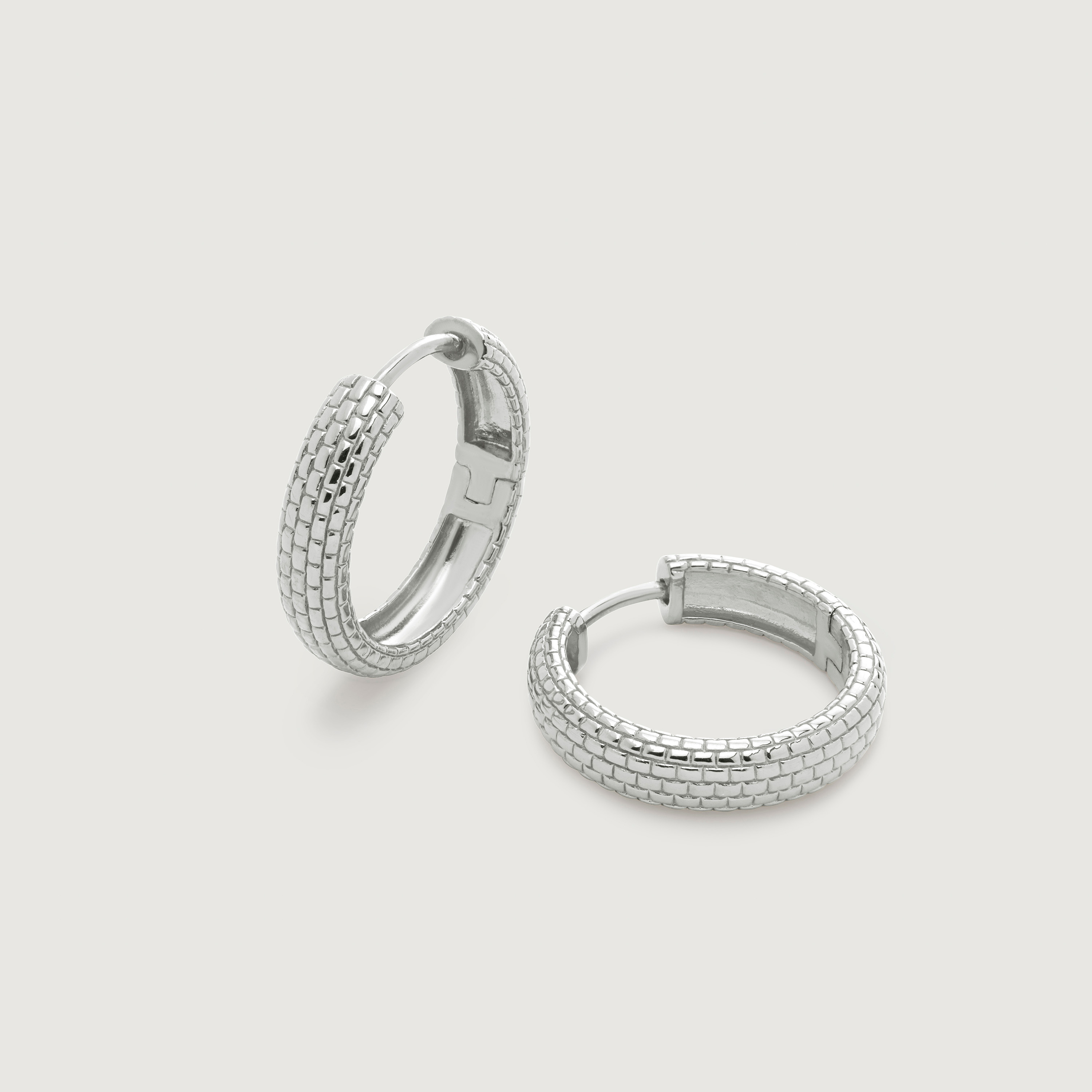 Sterling Silver Heirloom Slim Small Hoop Earrings
