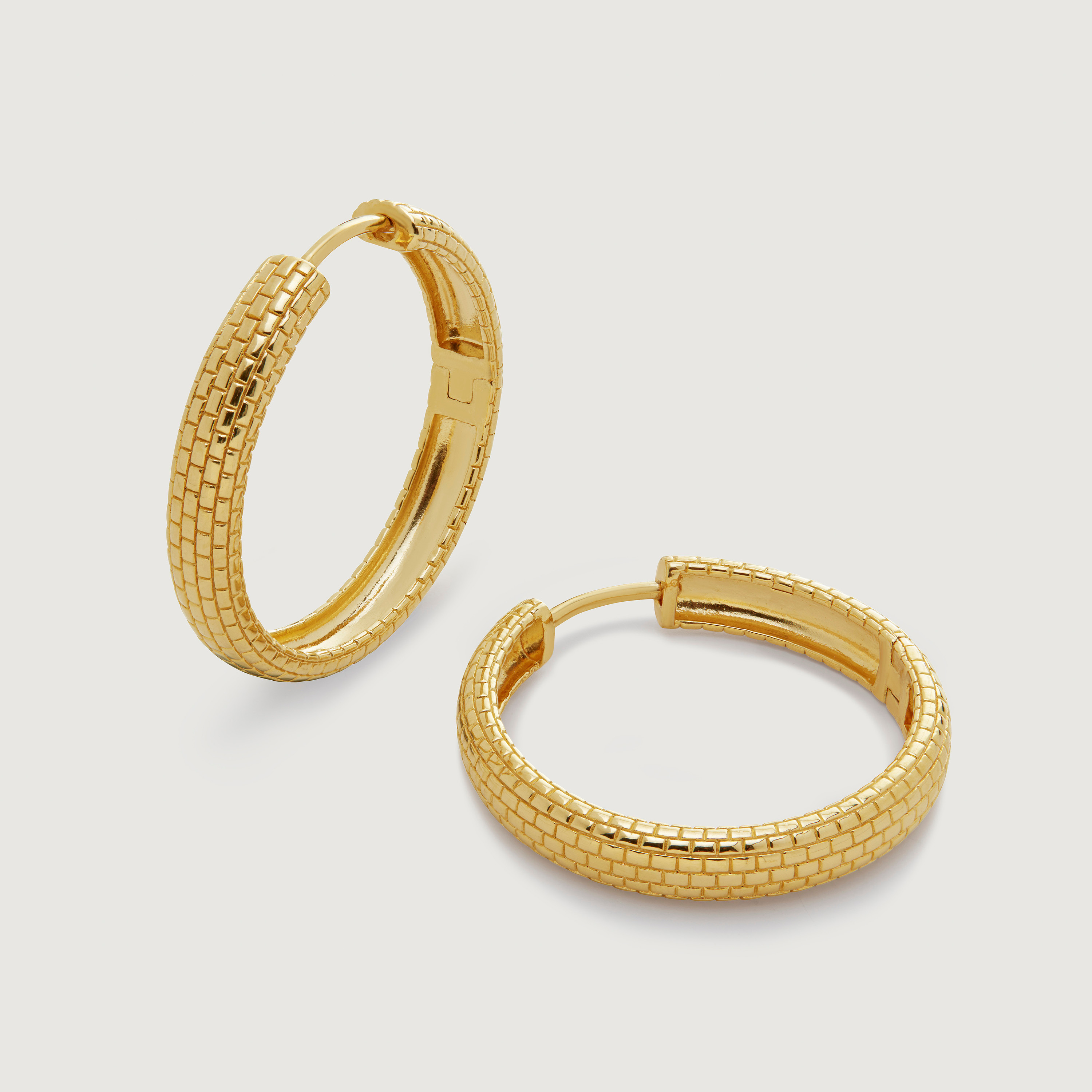 Gold Vermeil Heirloom Slim Medium Hoop Earrings